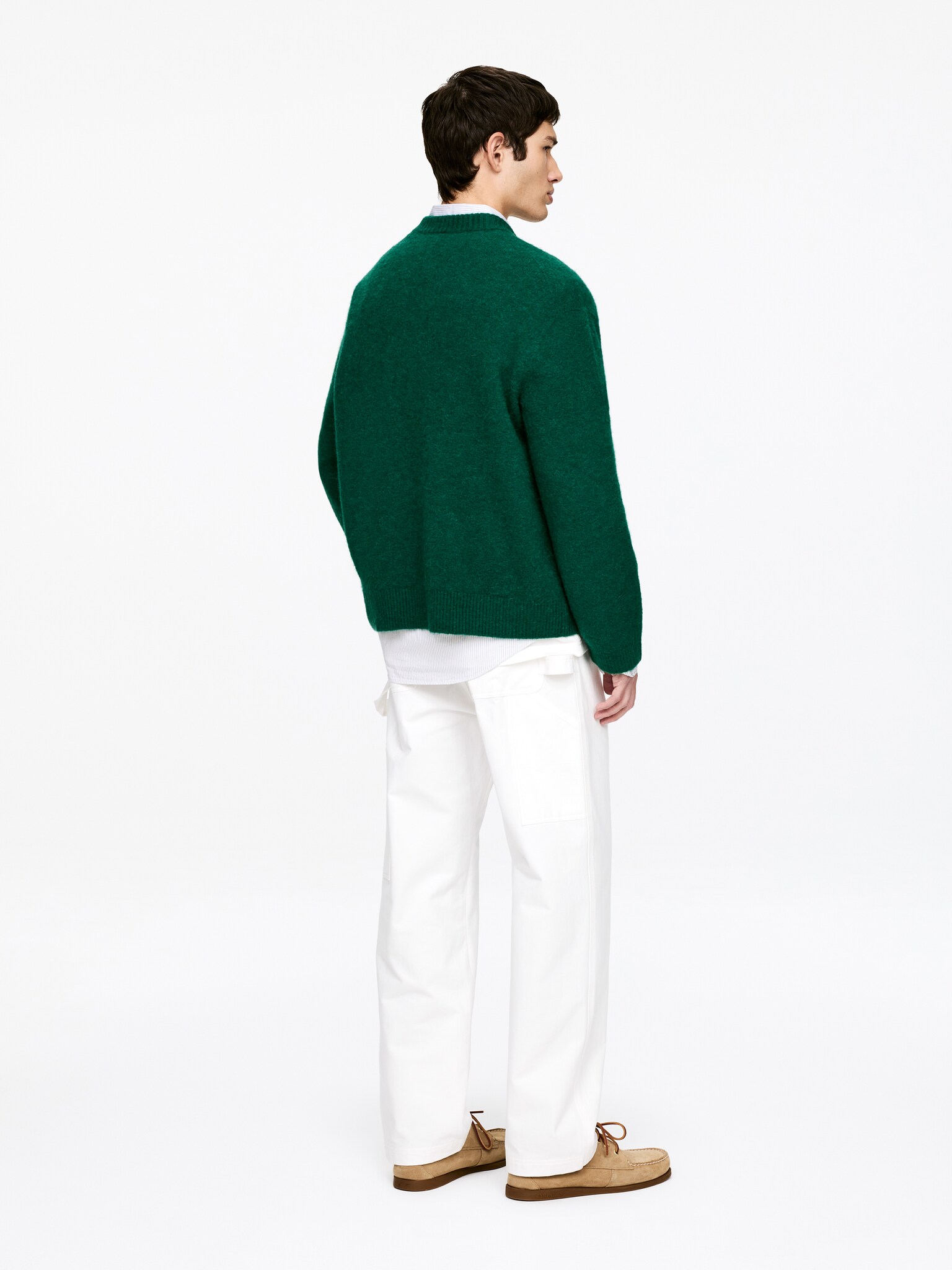 Pull décontracté en mélange d'alpaga - Vert/Bleu foncé/Marron - 4