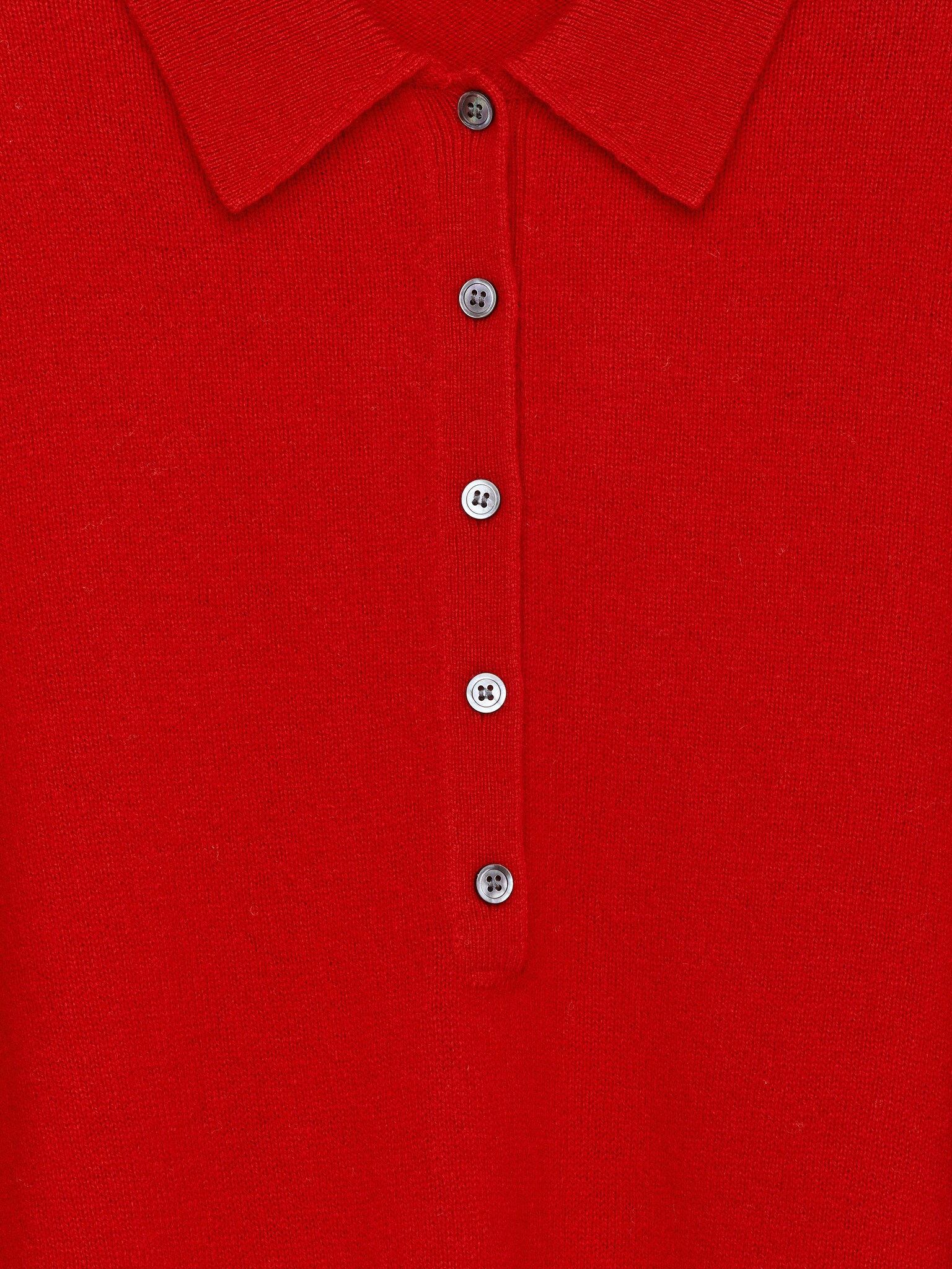Pull polo en laine - Rouge/Gris foncé - 5