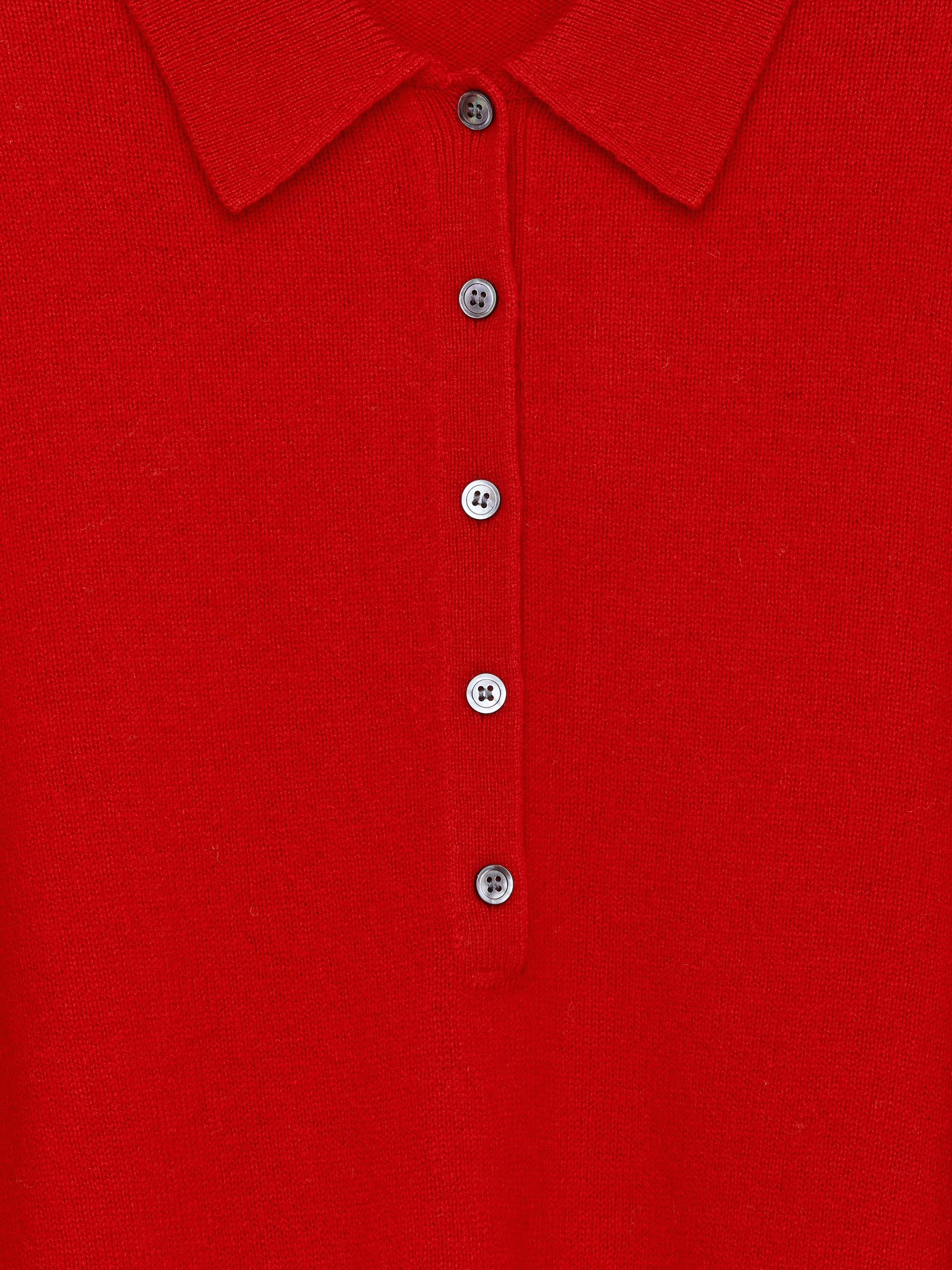 Wool Polo Jumper - Red - Loose fit - Women - StillMedia/DescriptiveDetail - 1