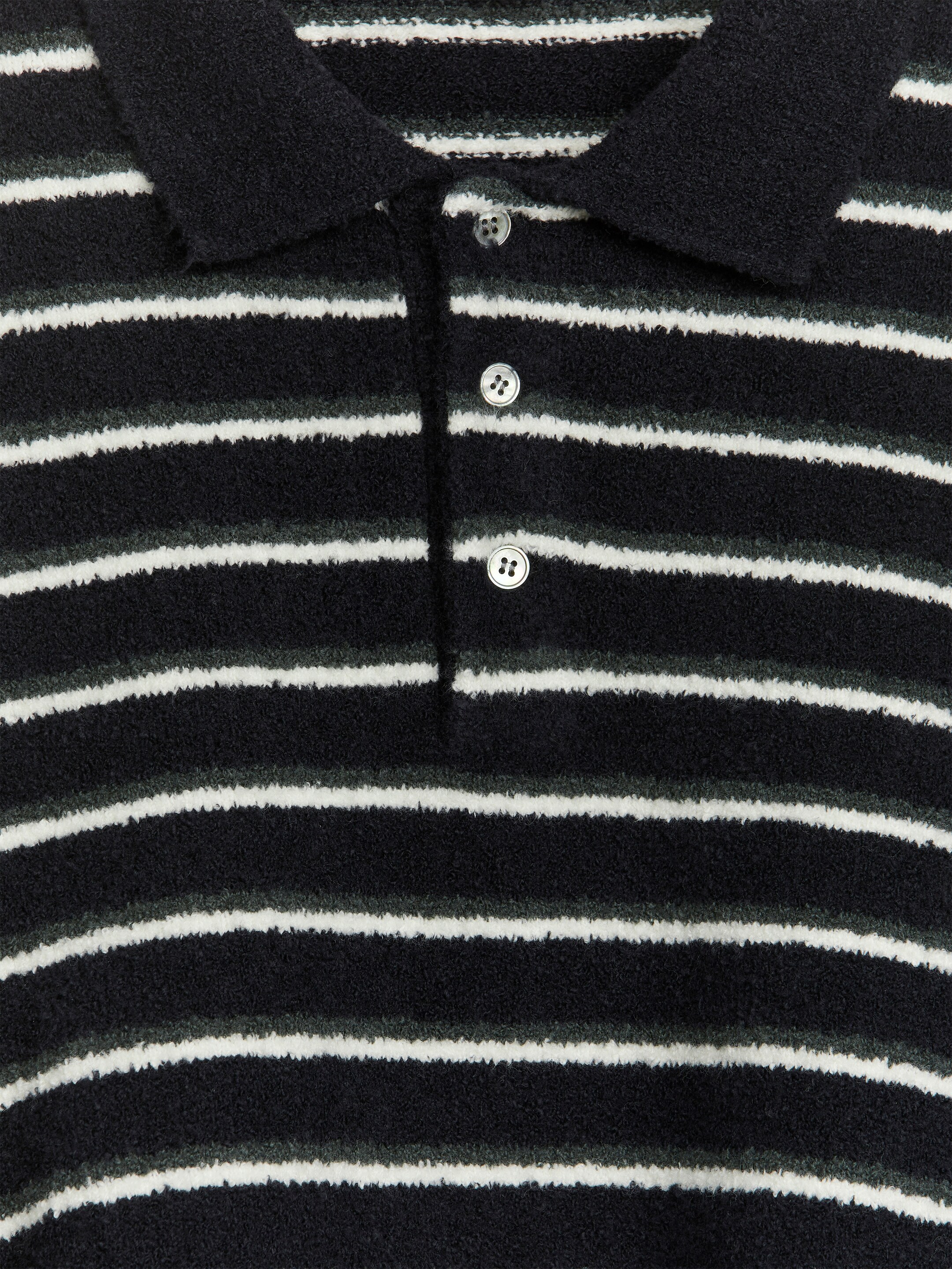 Ingrandisci l'immagine: Knitted Polo Shirt - Dark Blue/Off White - UOMO | H&M CH 2