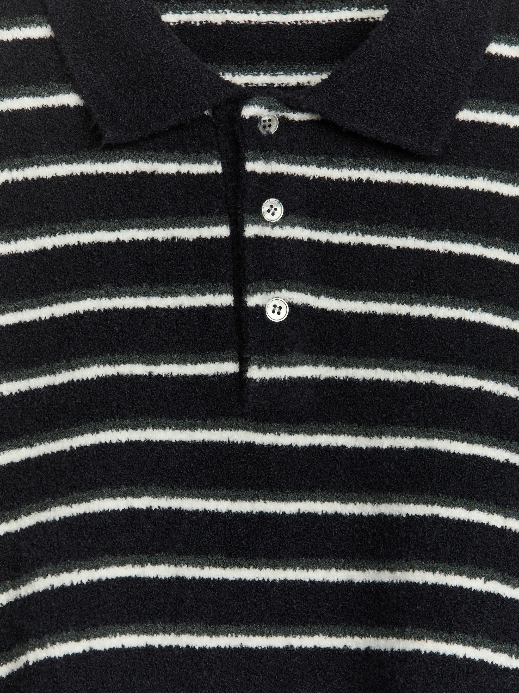 Stickad pikétröja - Mörkblå/off-white - Regular fit - Men - StillMedia/DescriptiveDetail - 1