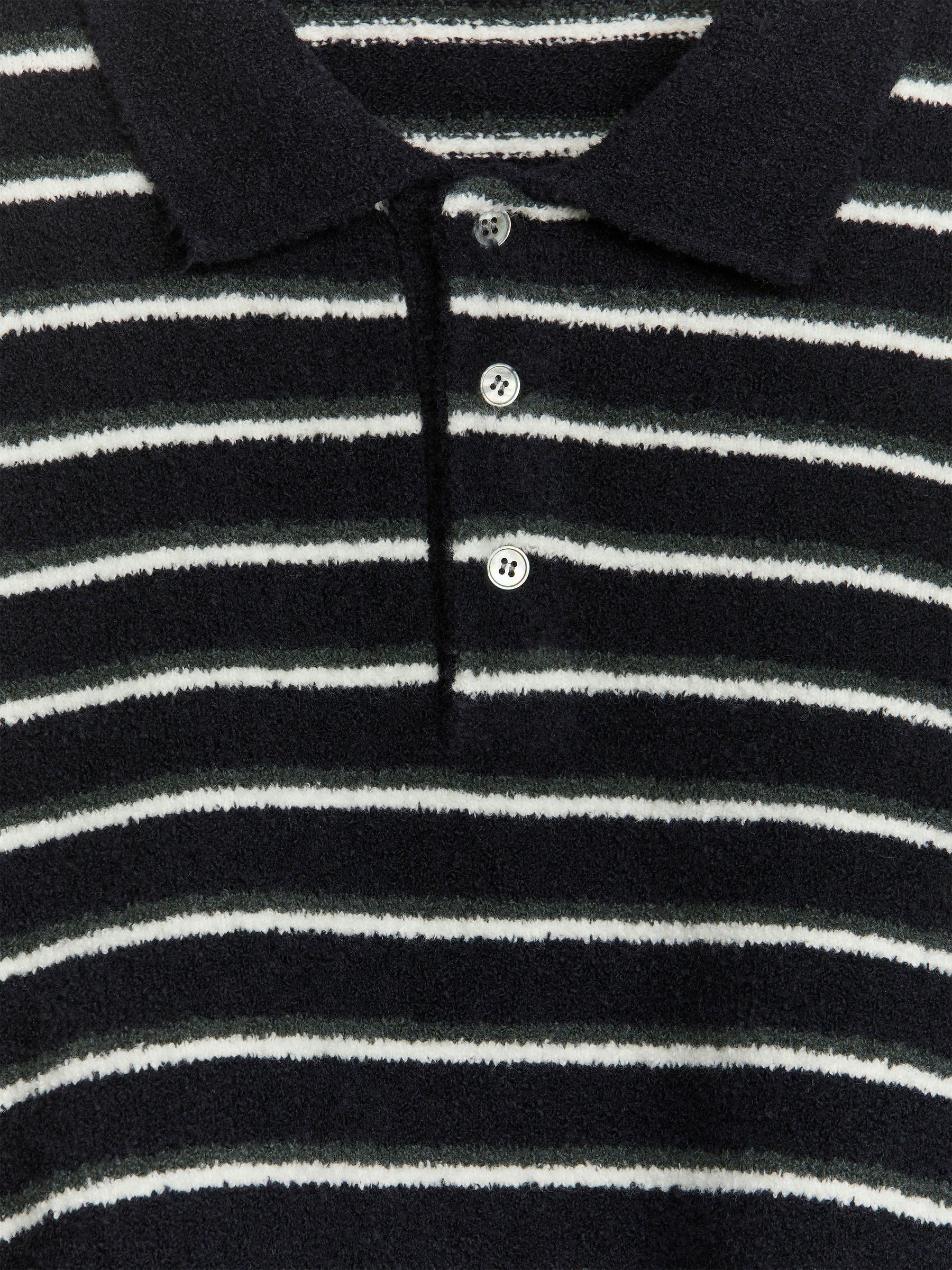 Knitted Polo Shirt - Dark Blue/Off White - Regular fit - Men - StillMedia/DescriptiveDetail - 1