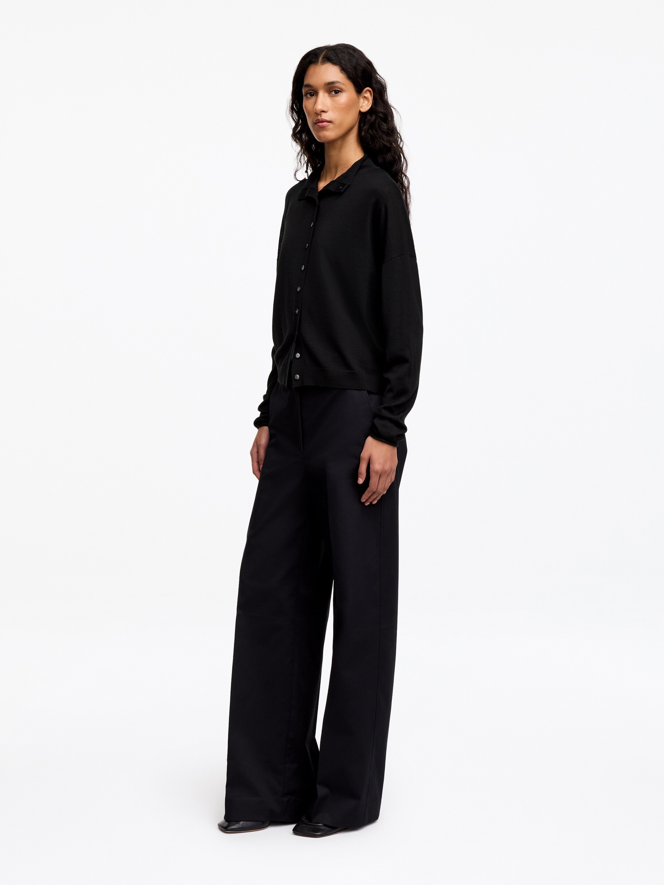 Wool-Blend Mock-Neck Cardigan - Black - Regular fit - women - StillMedia/Lookbook - 5