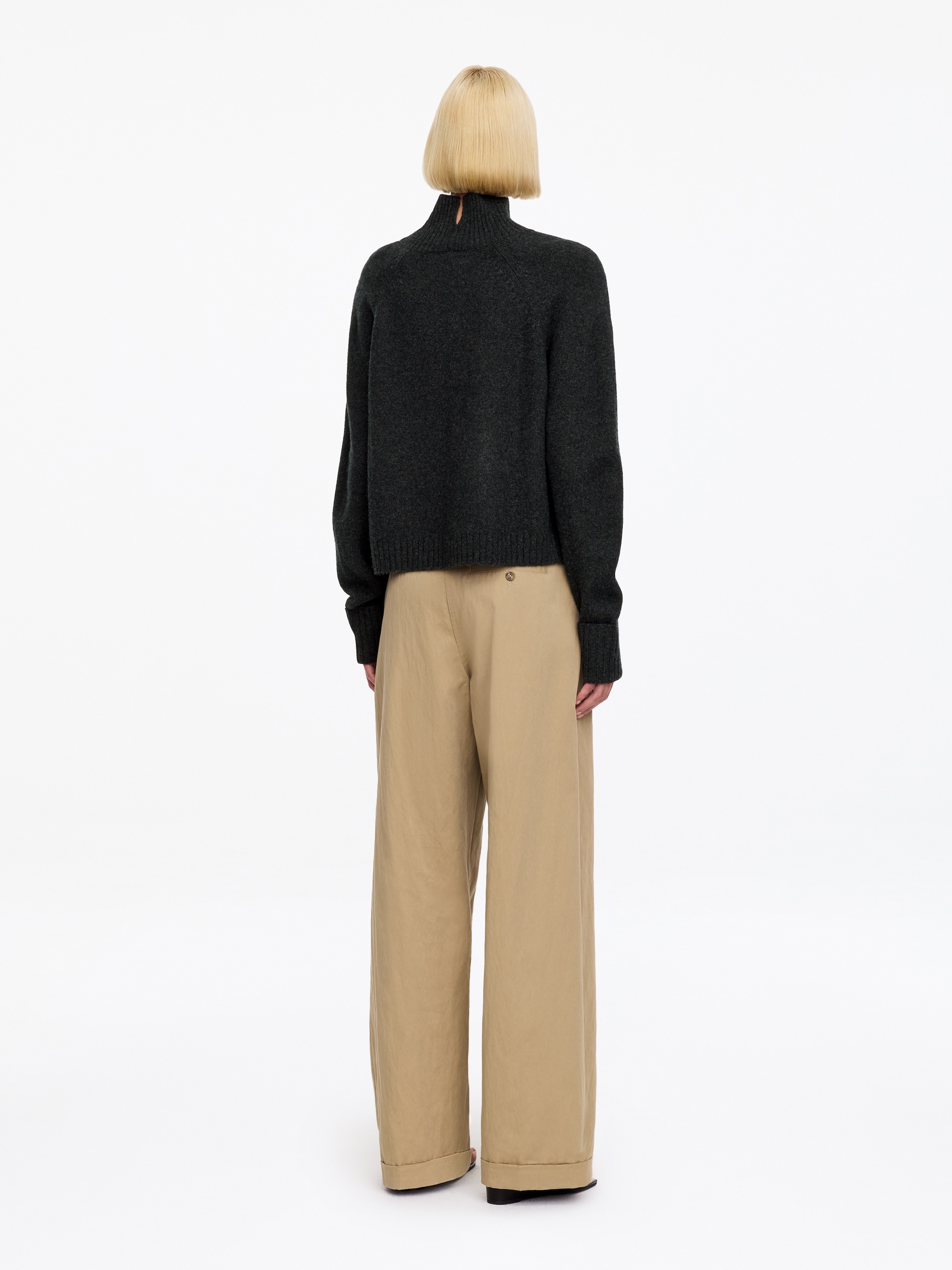 Roll-Neck Wool Jumper - Dark Grey - Regular fit - women - StillMedia/Lookbook - 6