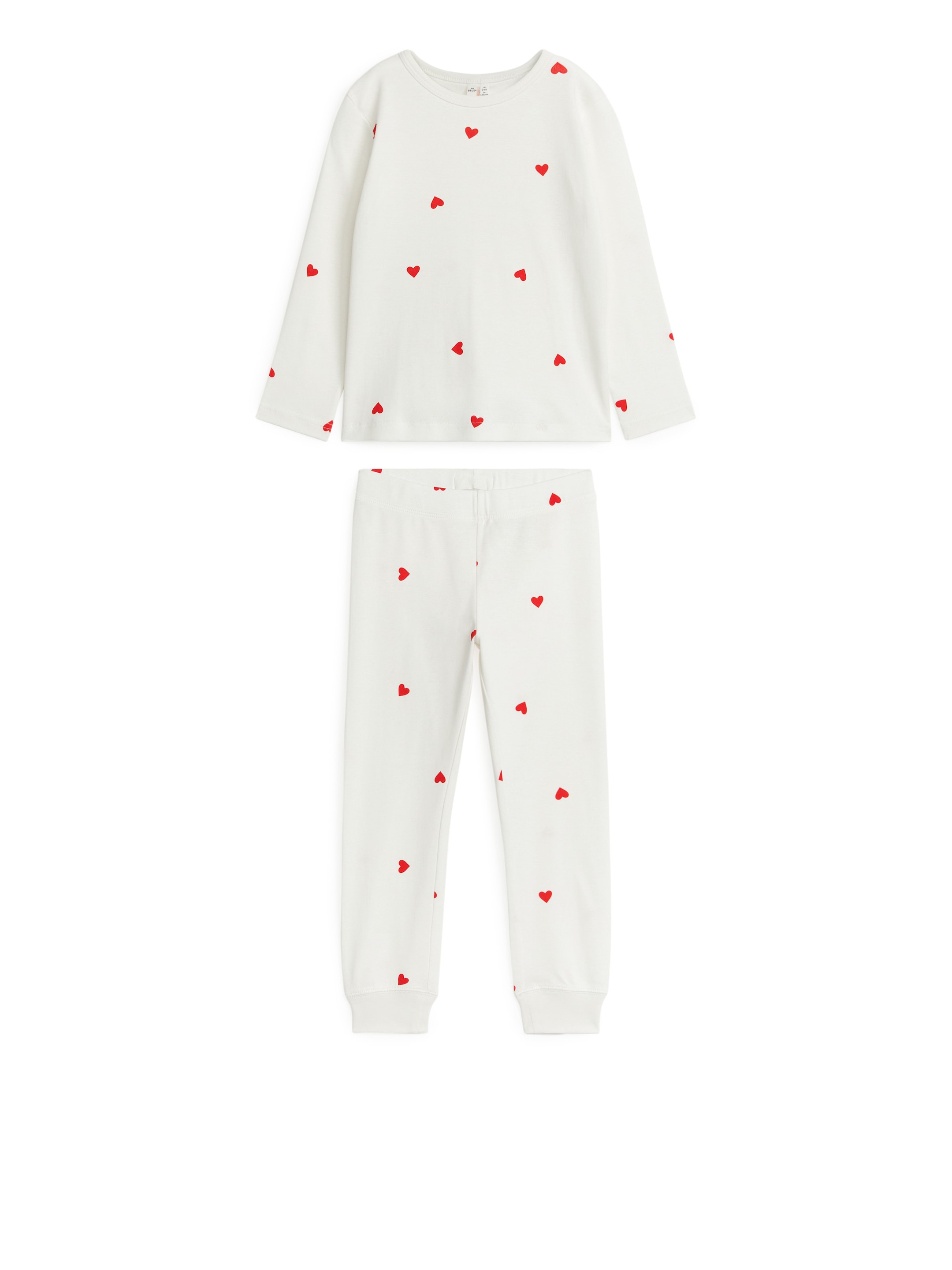 Trikåpyjamas - Offwhite/Röda hjärtan - Regular fit - Children - StillMedia/DescriptiveStillLife - 6