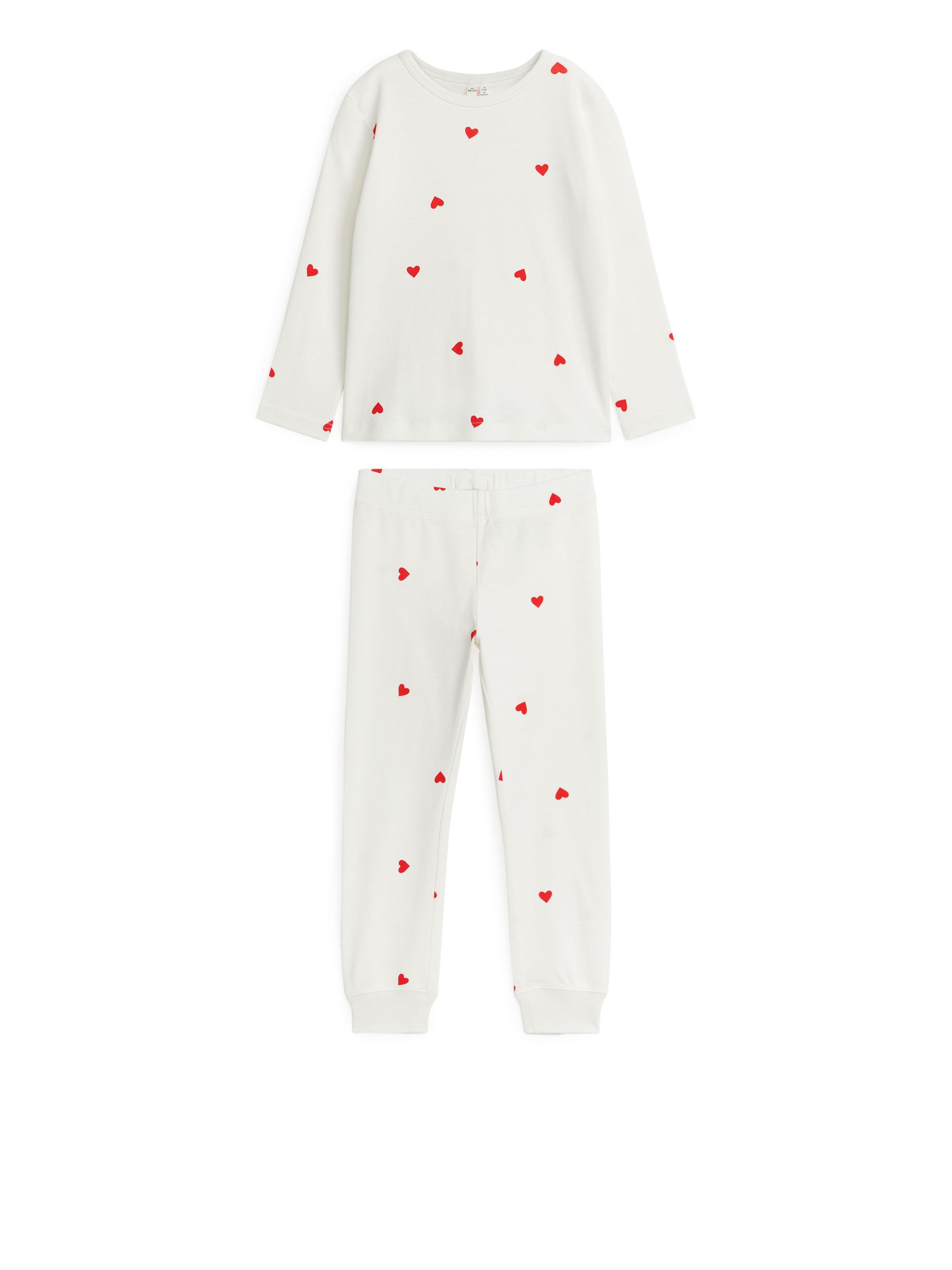 Jersey-Pyjama - cremeweiß/rote Herzen - Regular Fit - Kinder - StillMedia/DescriptiveStillLife - 6
