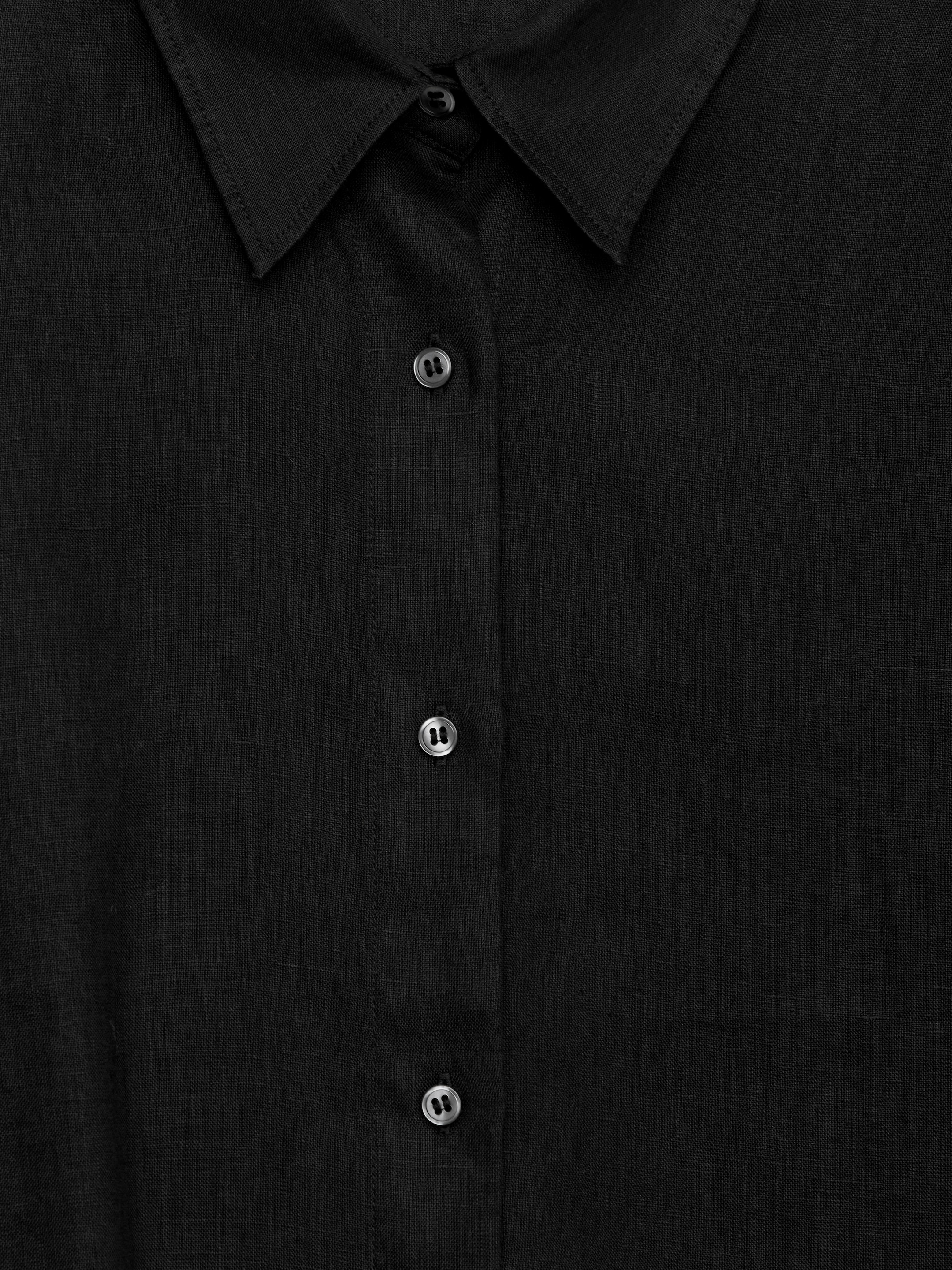 Camisa de lino holgada - Negro - Corte holgado - Women - StillMedia/DescriptiveDetail - 1