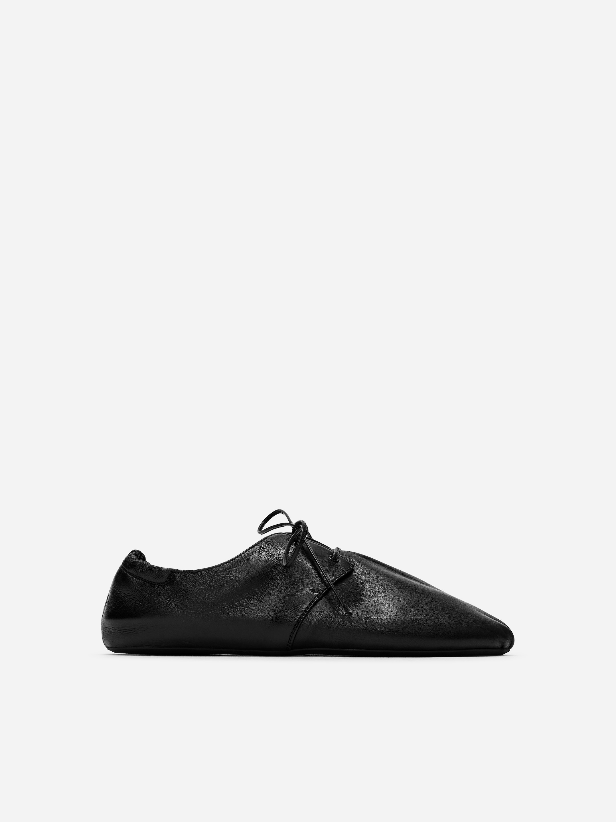Soft Leather Lace-Up Shoes-Black-18786