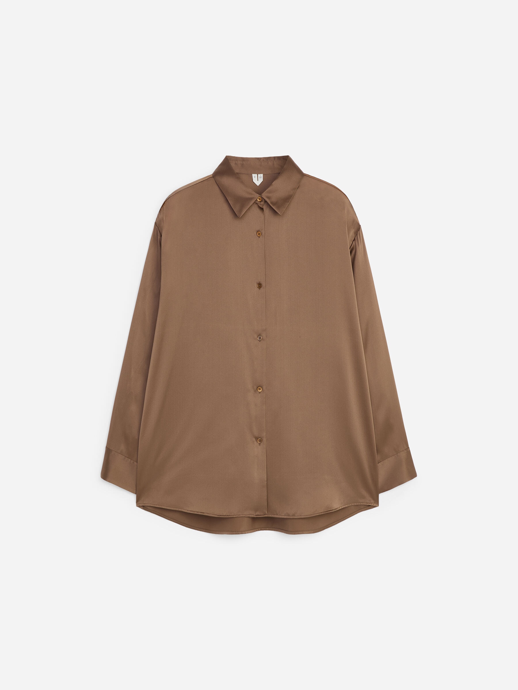 Hemd aus Seidensatin - Taupe - Regular Fit - Damen - StillMedia/DescriptiveStillLife - 1