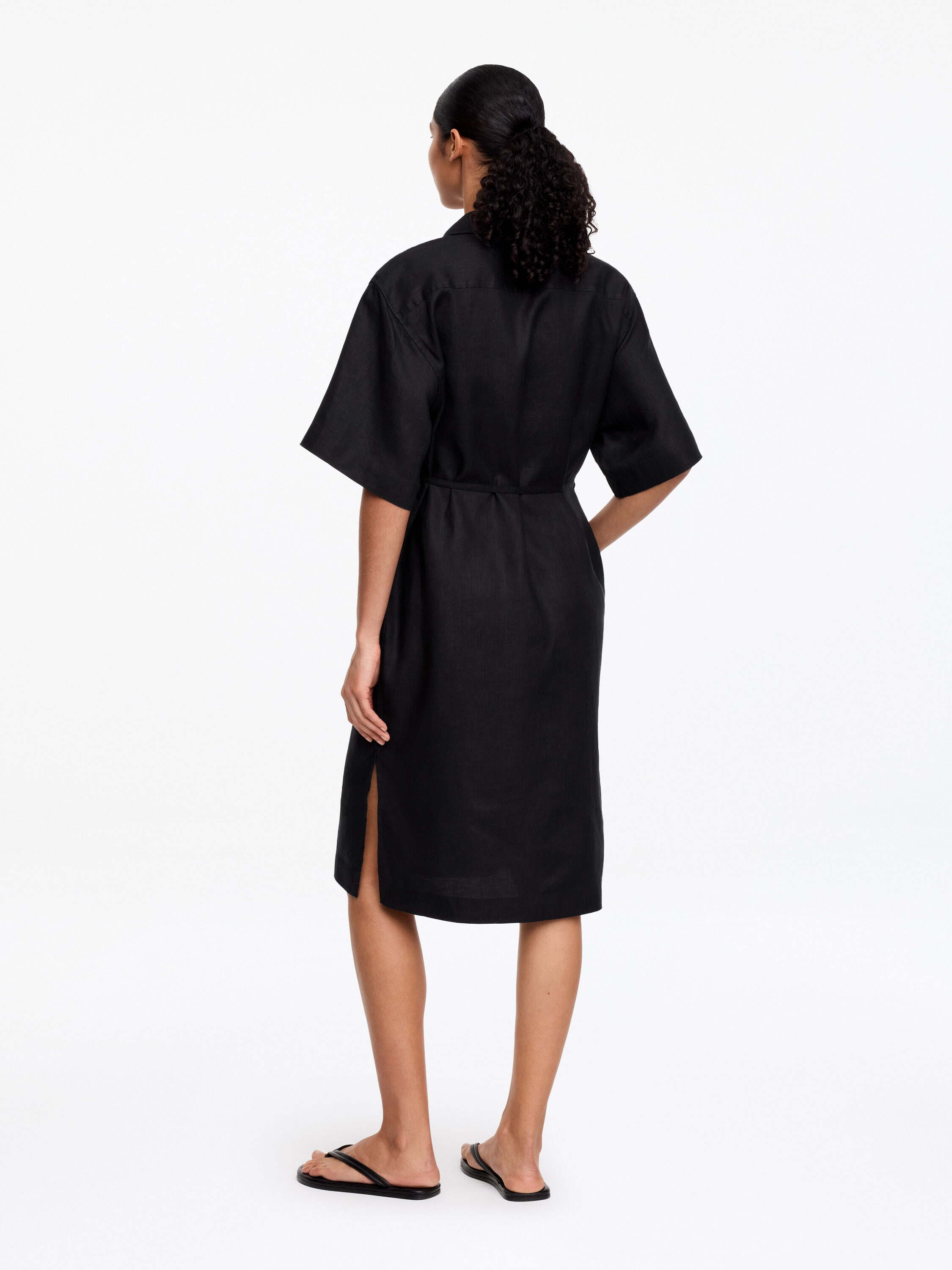 chinese dress ladies Linen Wrap Dress | Nordic Sky main image 0