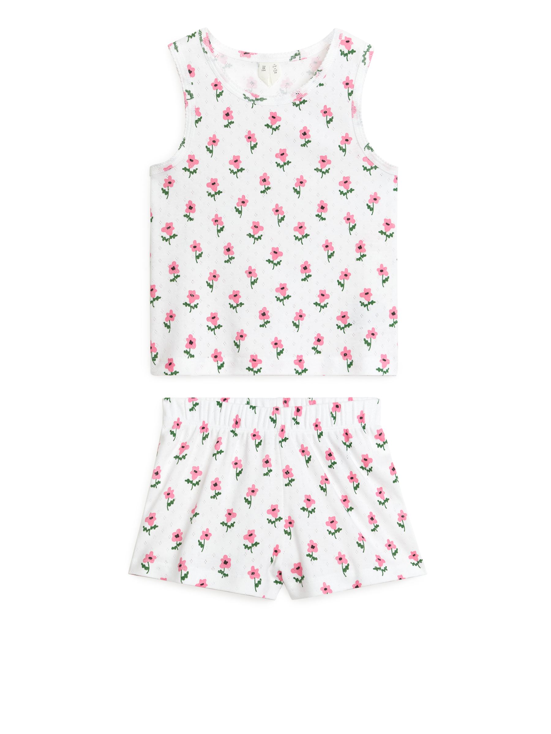 Pointelle-Pyjamaset - Weiß/Geblümt - Regular Fit - Kinder - StillMedia/DescriptiveStillLife - 1