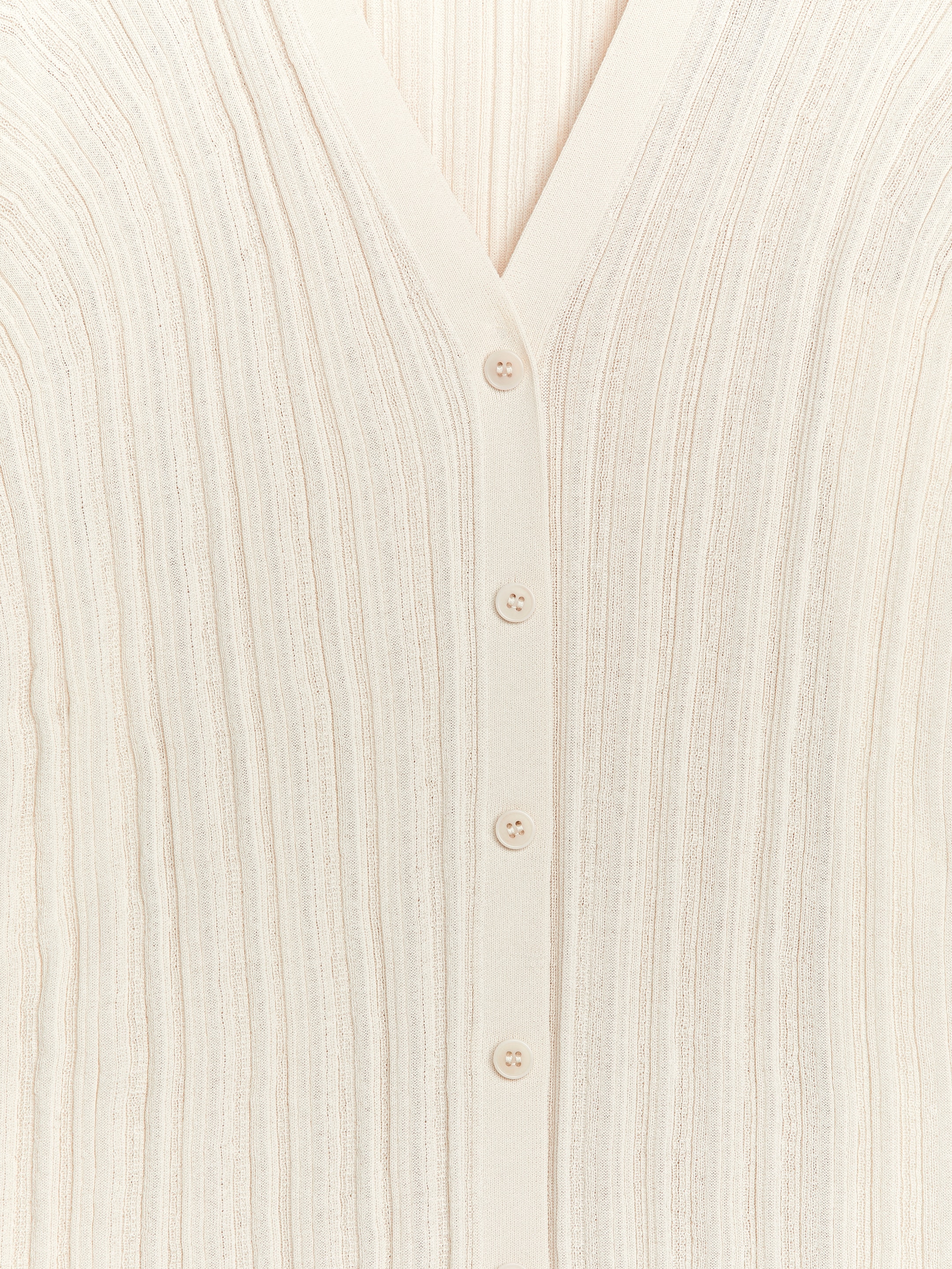 Rib-Knitted Cardigan - Light Beige - Slim fit - Women - StillMedia/DescriptiveDetail - 2