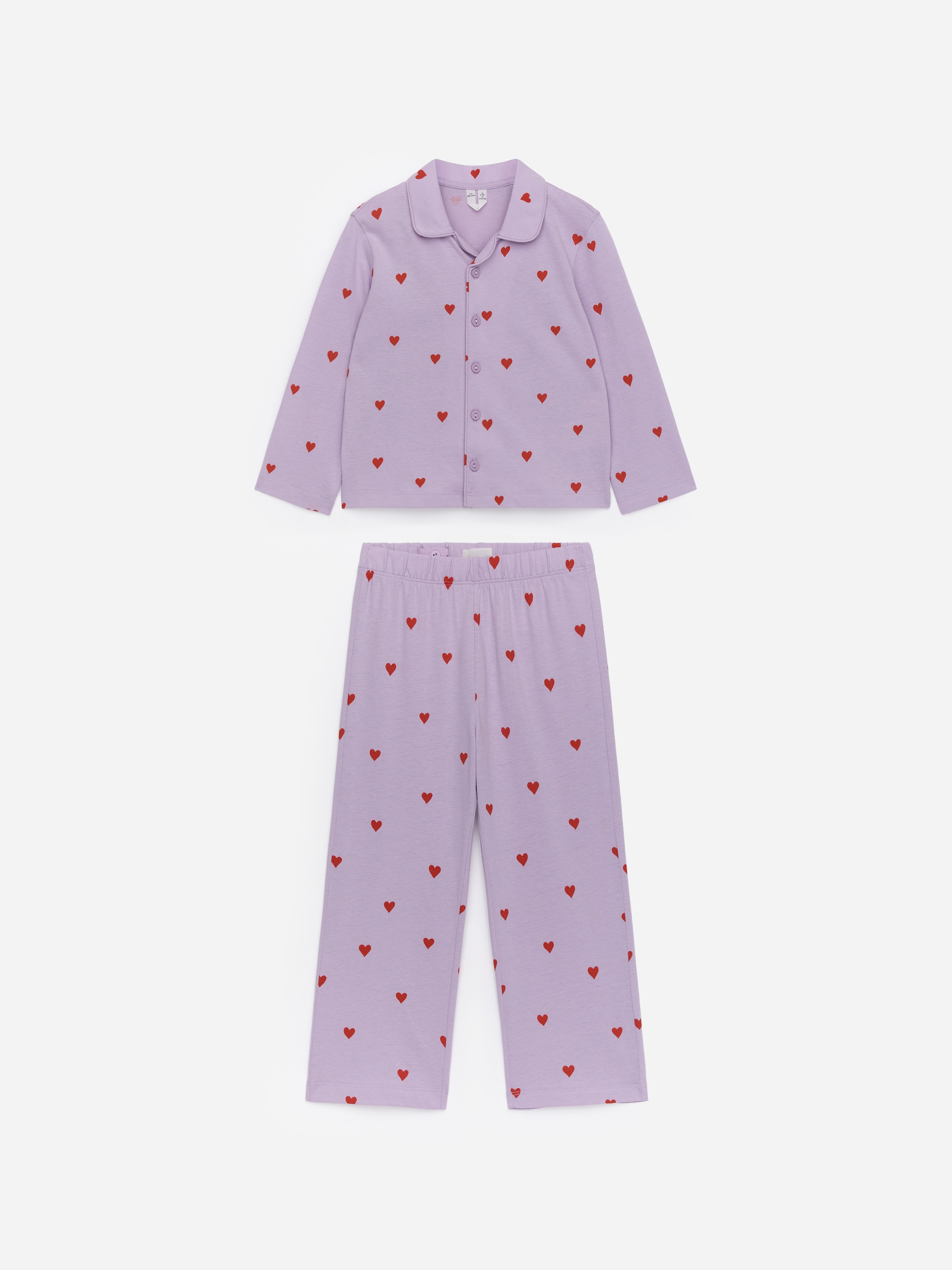 Pyjama aus Baumwolle - Flieder/Herzen in Rot - Regular Fit - Kinder - StillMedia/DescriptiveStillLife - 5
