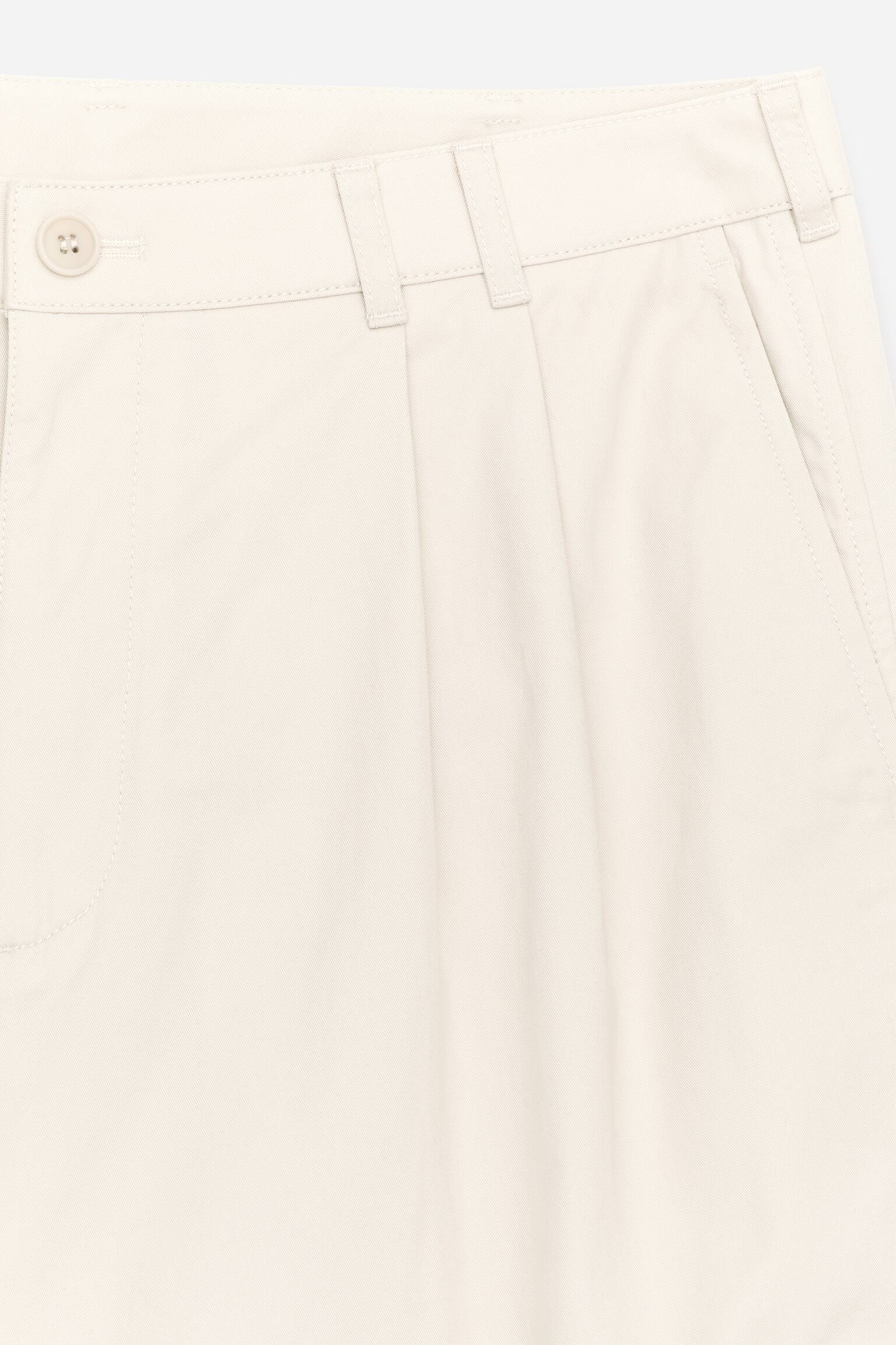 Voľné cargo nohavice - Sivobiela/Khaki zelená - 8