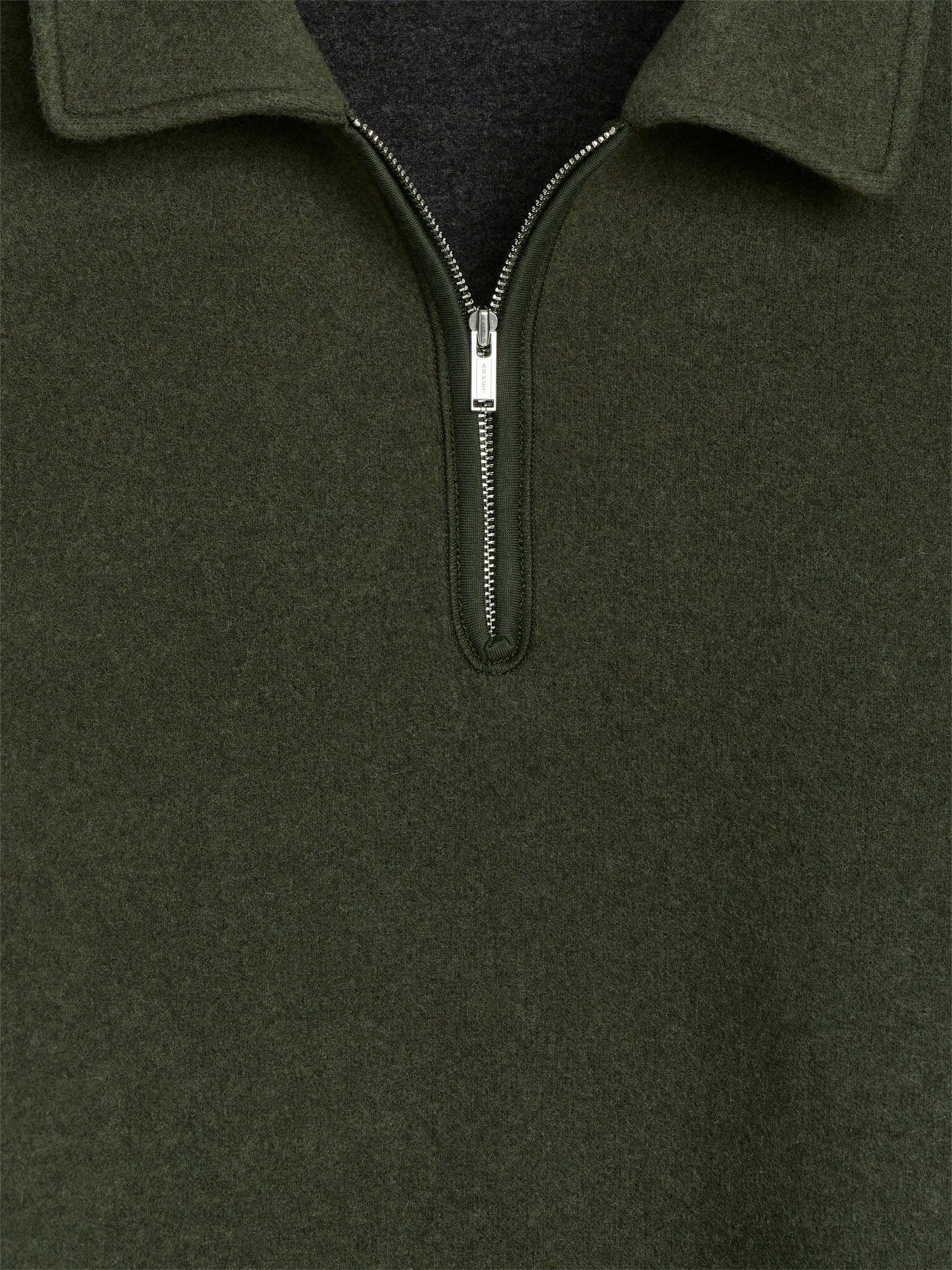 Doubleface-Pullover mit kurzem Reißverschluss - Khaki - Relaxed Fit - Men - StillMedia/DescriptiveDetail - 1