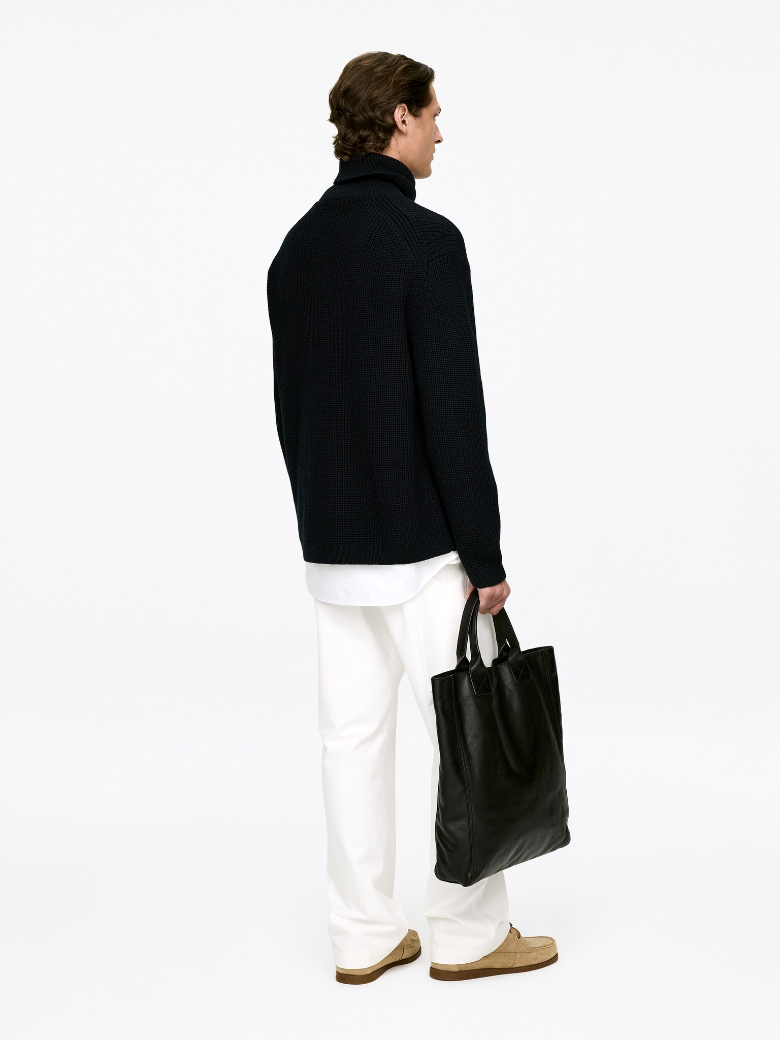 Heavy Wool Roll-Neck Jumper - Sötétkék - 5