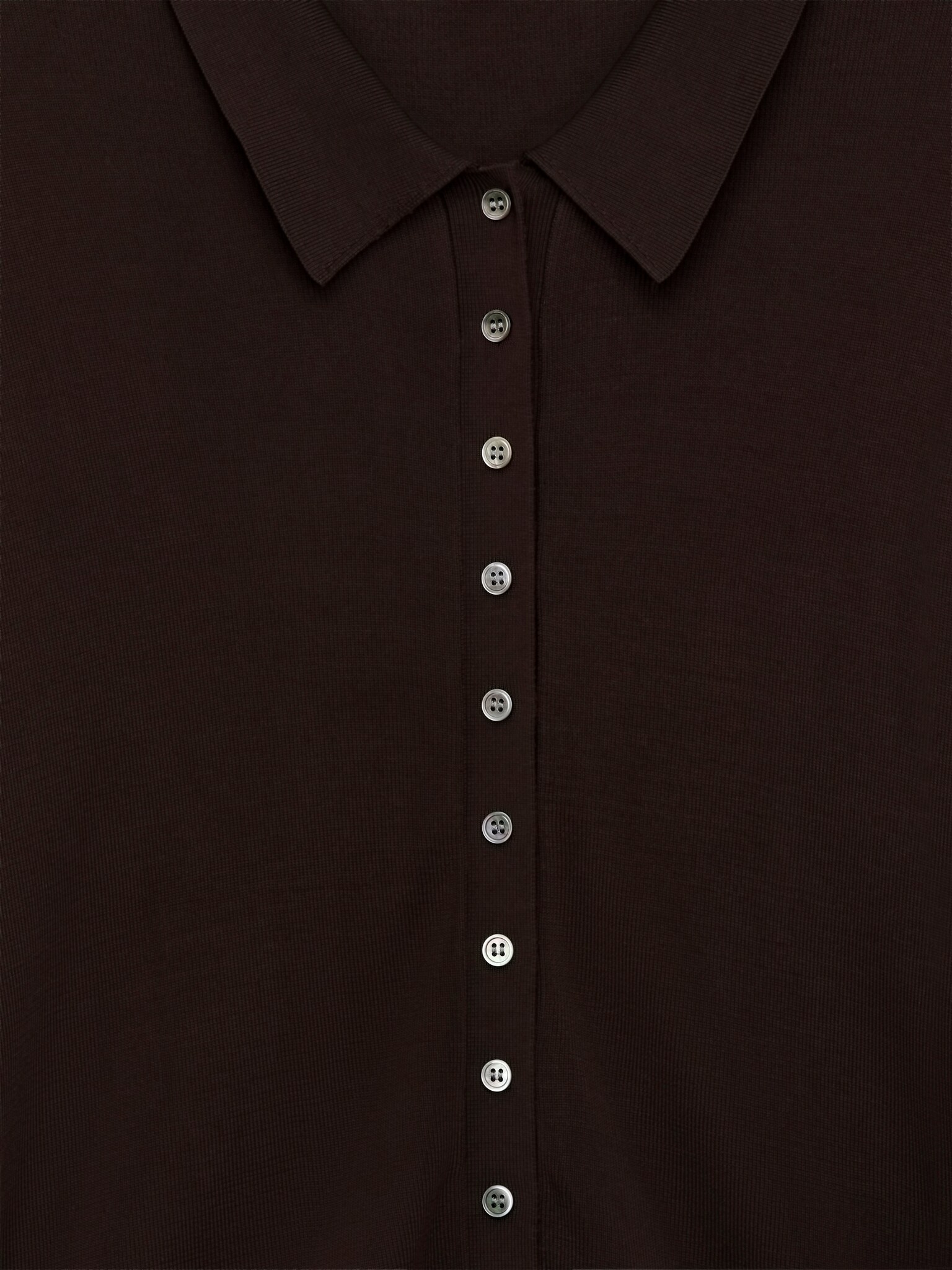 Jemně Pletená Košile - Tmavě hnědá/Černá - 3