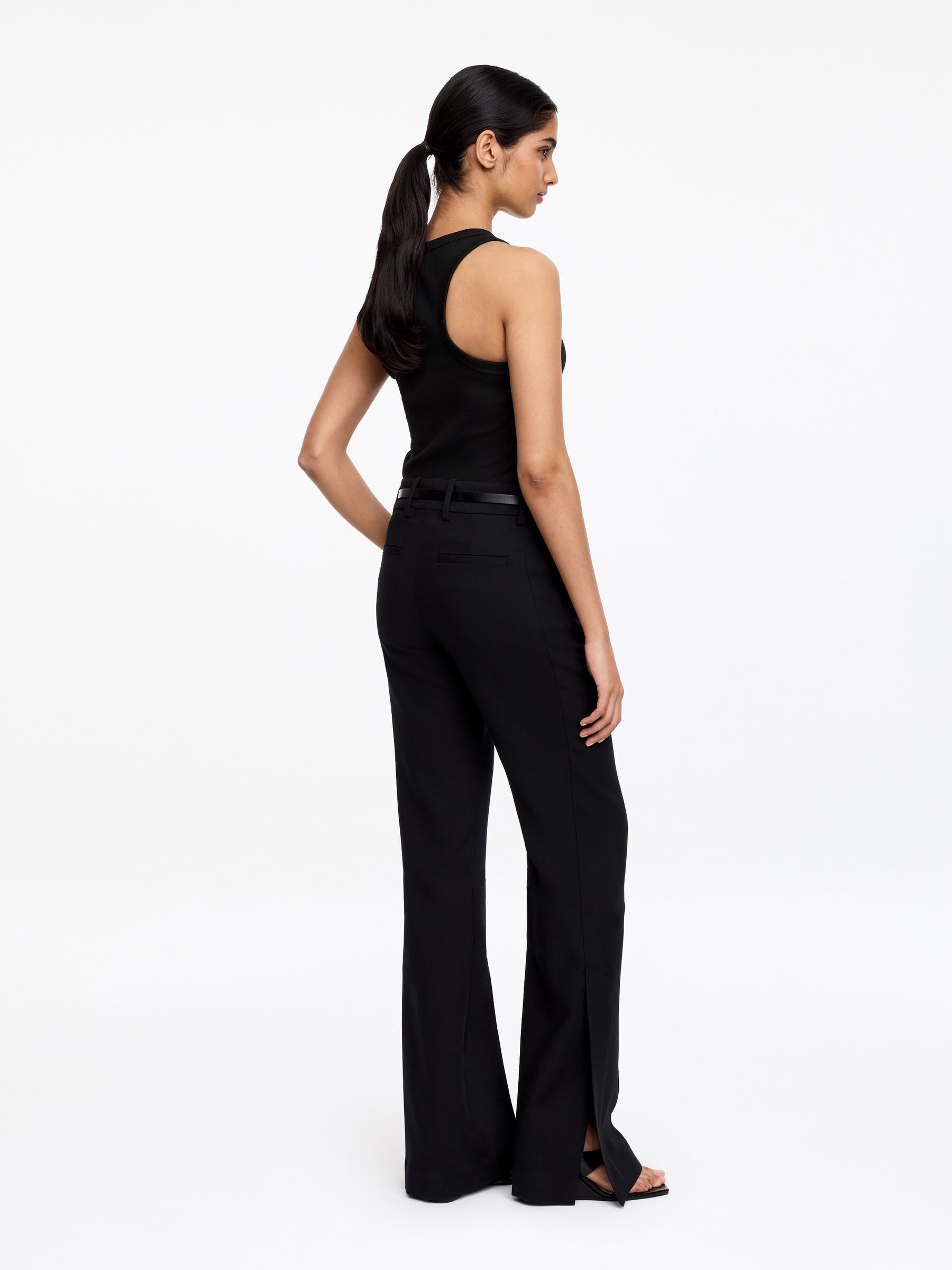 Motocyklowa koszulka bez rękawów w prążki - Czarny - Fason normalny - Women - StillMedia/Lookbook - 3