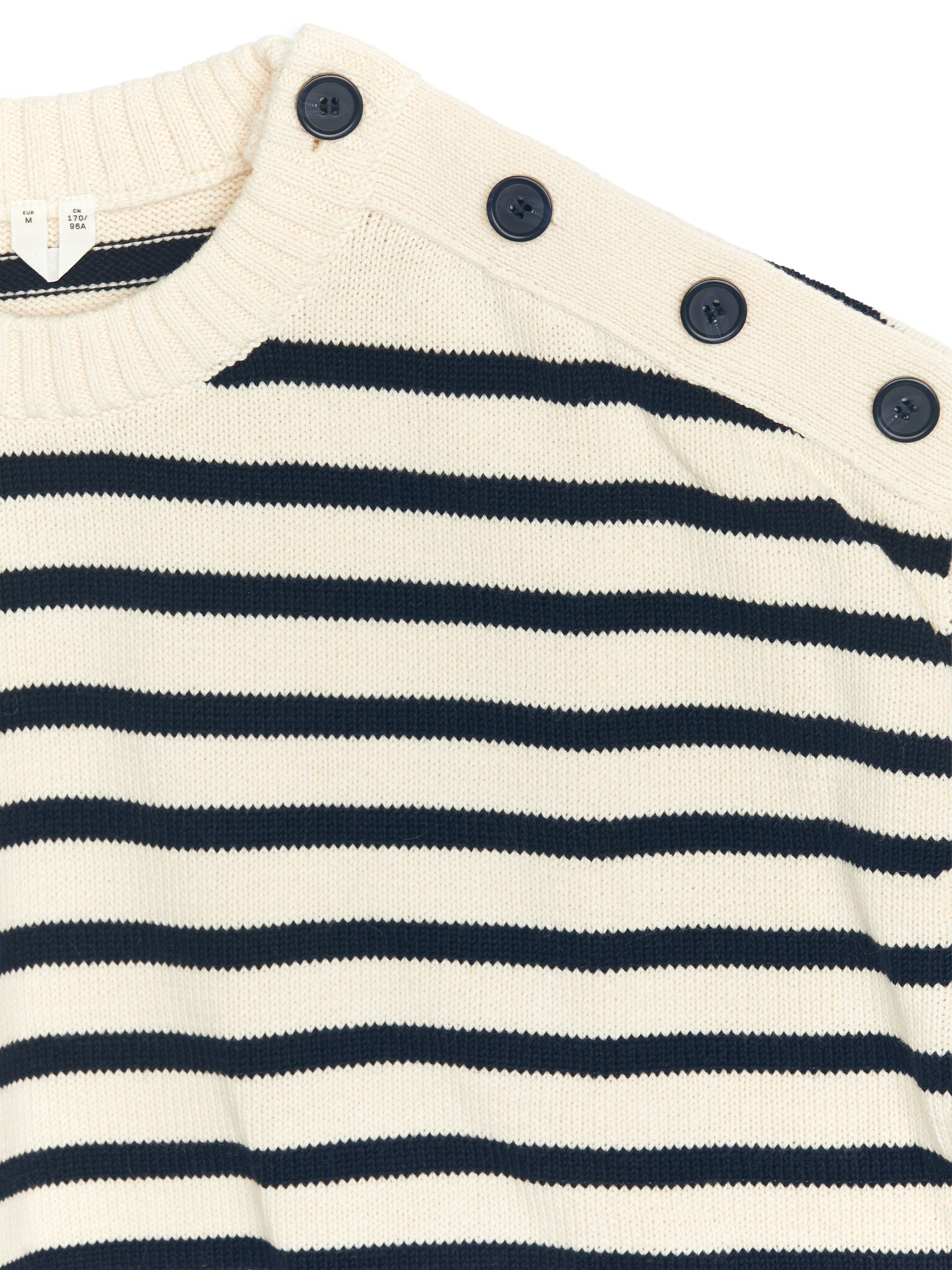 Túlméretezett pamut pulóver - Off White/Black/Bézs/Fekete - 2