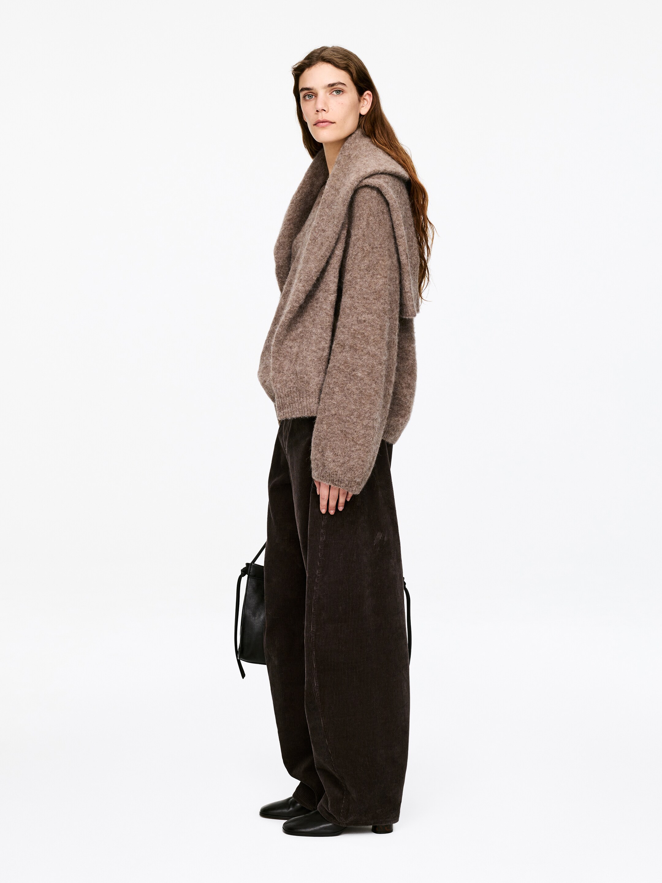 Ingrandisci l'immagine: Alpaca-Wool Blend V-Neck Jumper - Taupe - DONNA | H&M CH 4