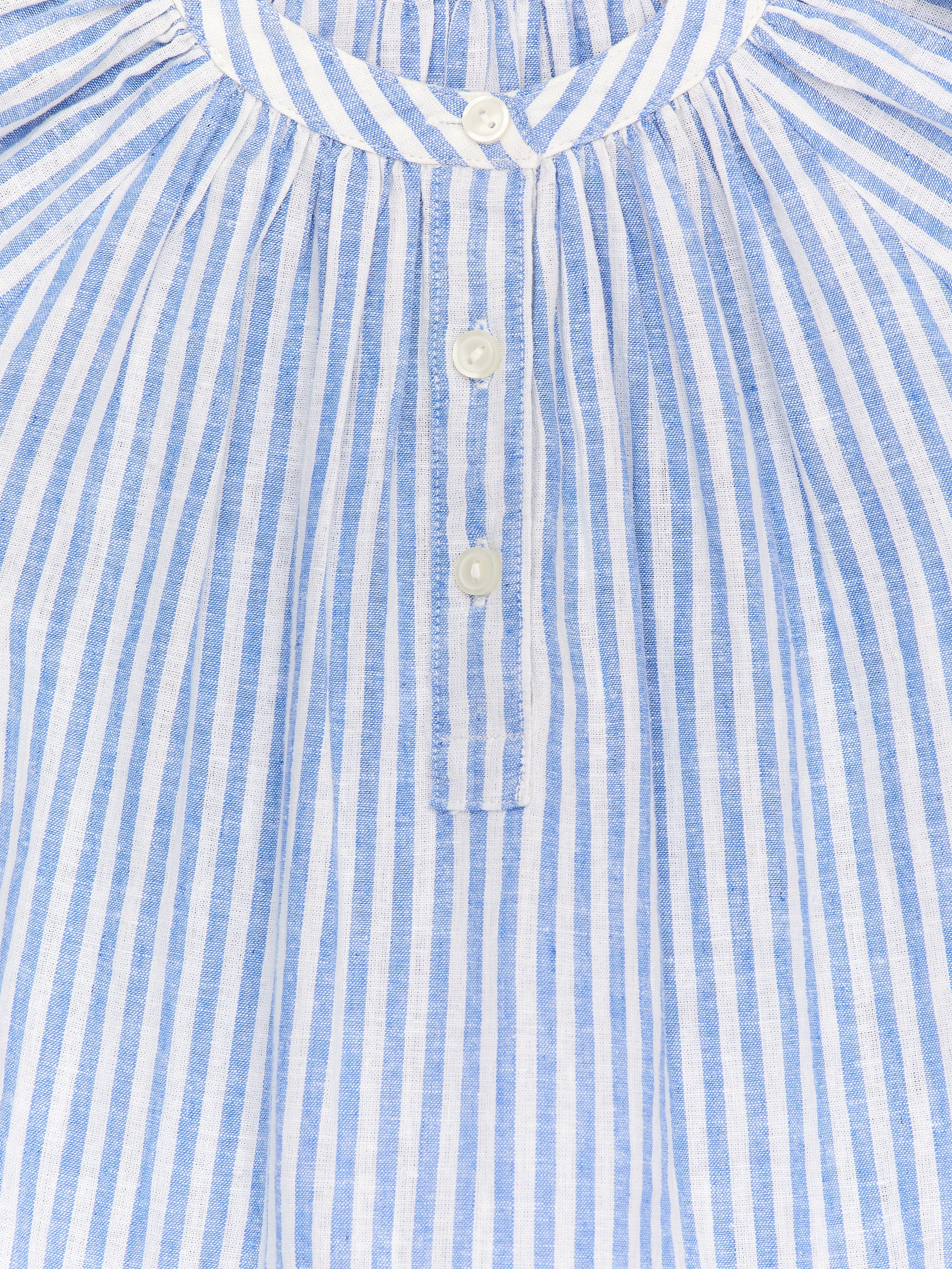 Cotton Linen Dress - Blue/White - Relaxed fit - Children - StillMedia/DescriptiveDetail - 1