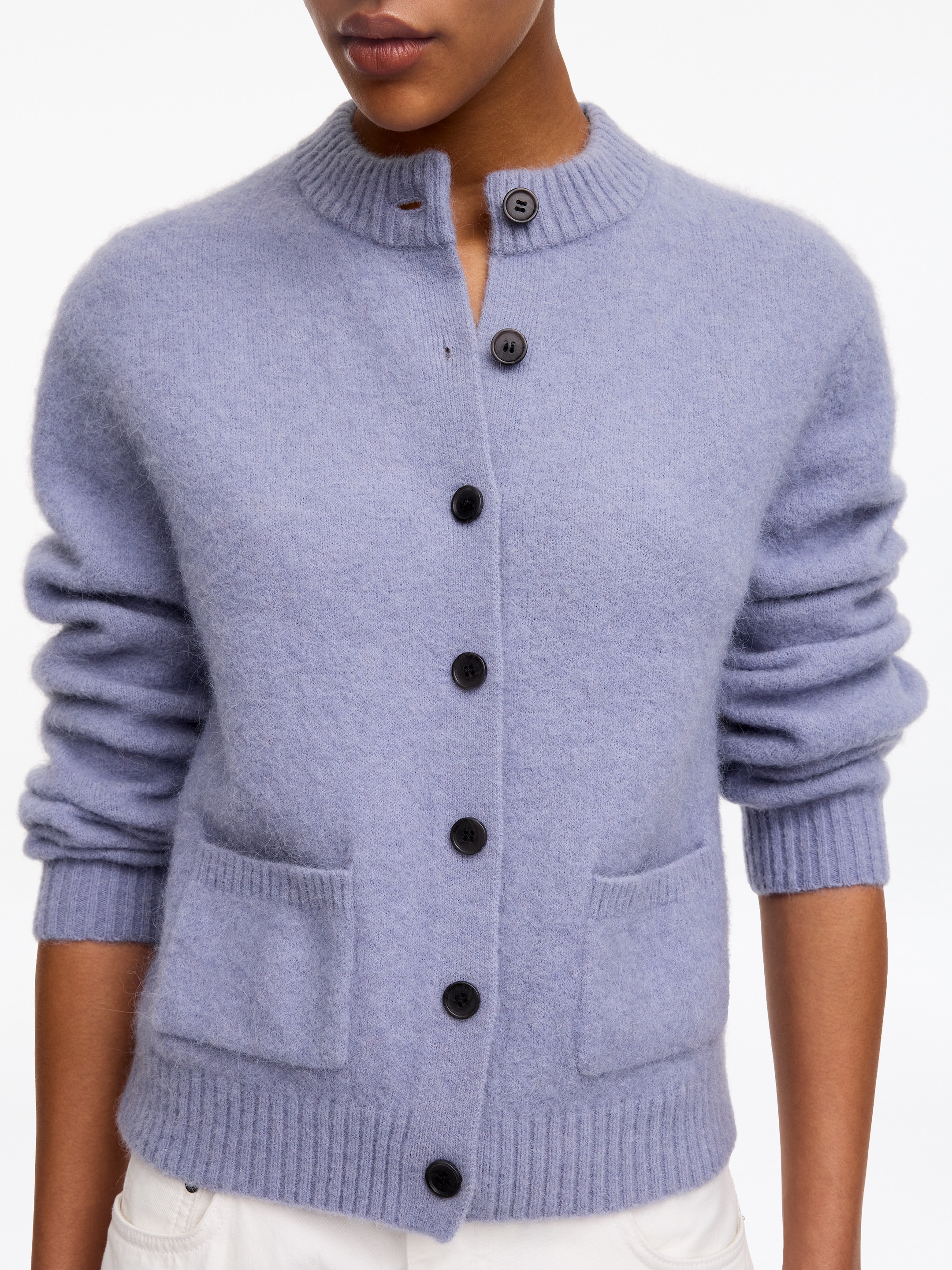 Cardigan de mezcla de alpaca y lana - Lila - Corte estándar - women - StillMedia/Lookbook - 4