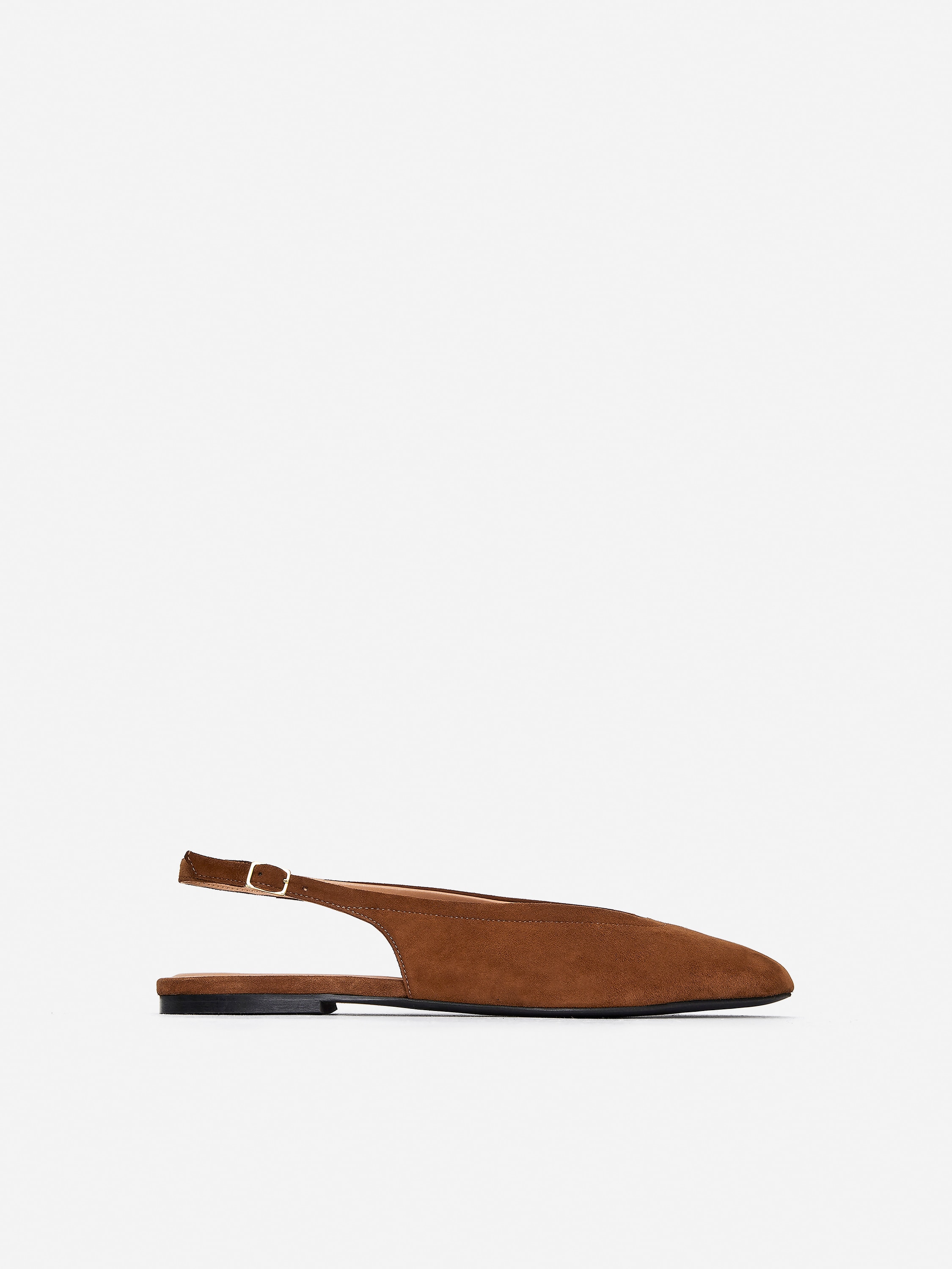 Scarpe basse slingback in pelle scamosciata - Marrone