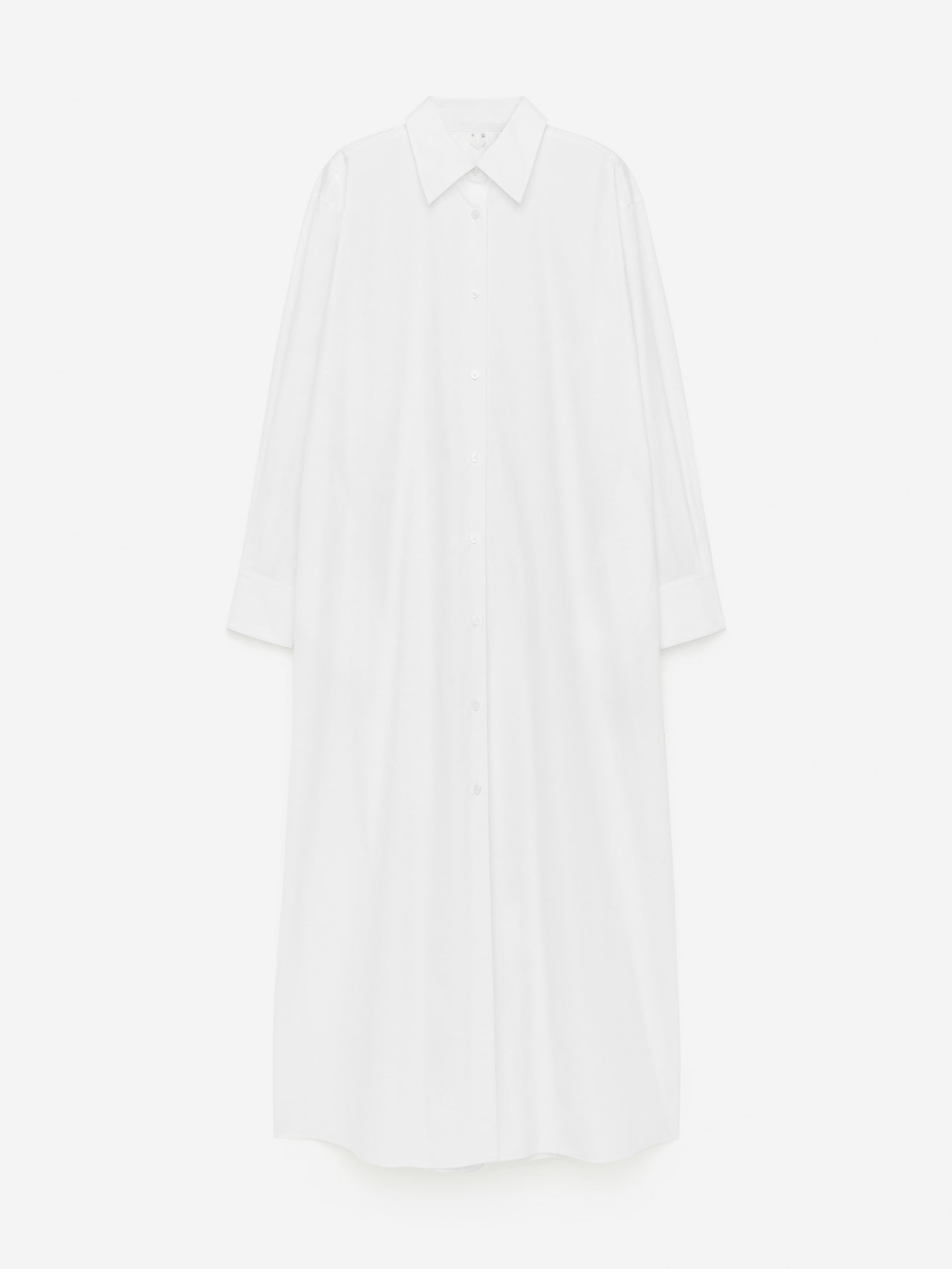 Oversized Shirt Dress-#FFFFFF-15151