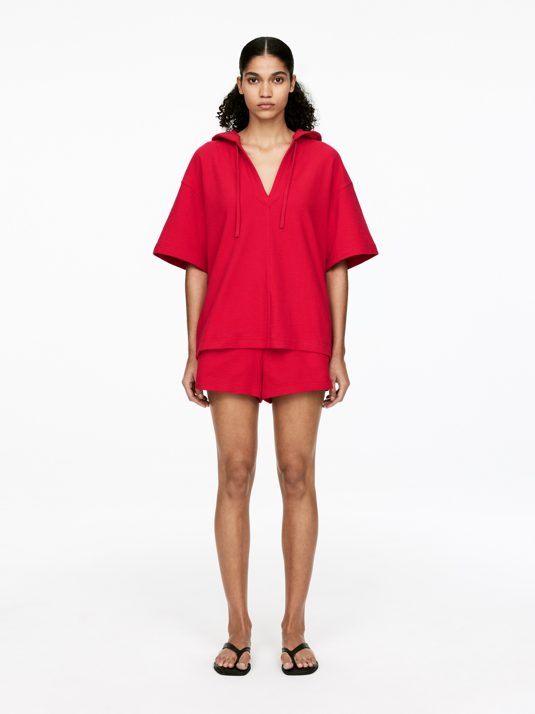 Ver imagem maior: Top com capuz em tecido turco - Vermelho - SENHORA | H&M PT 2