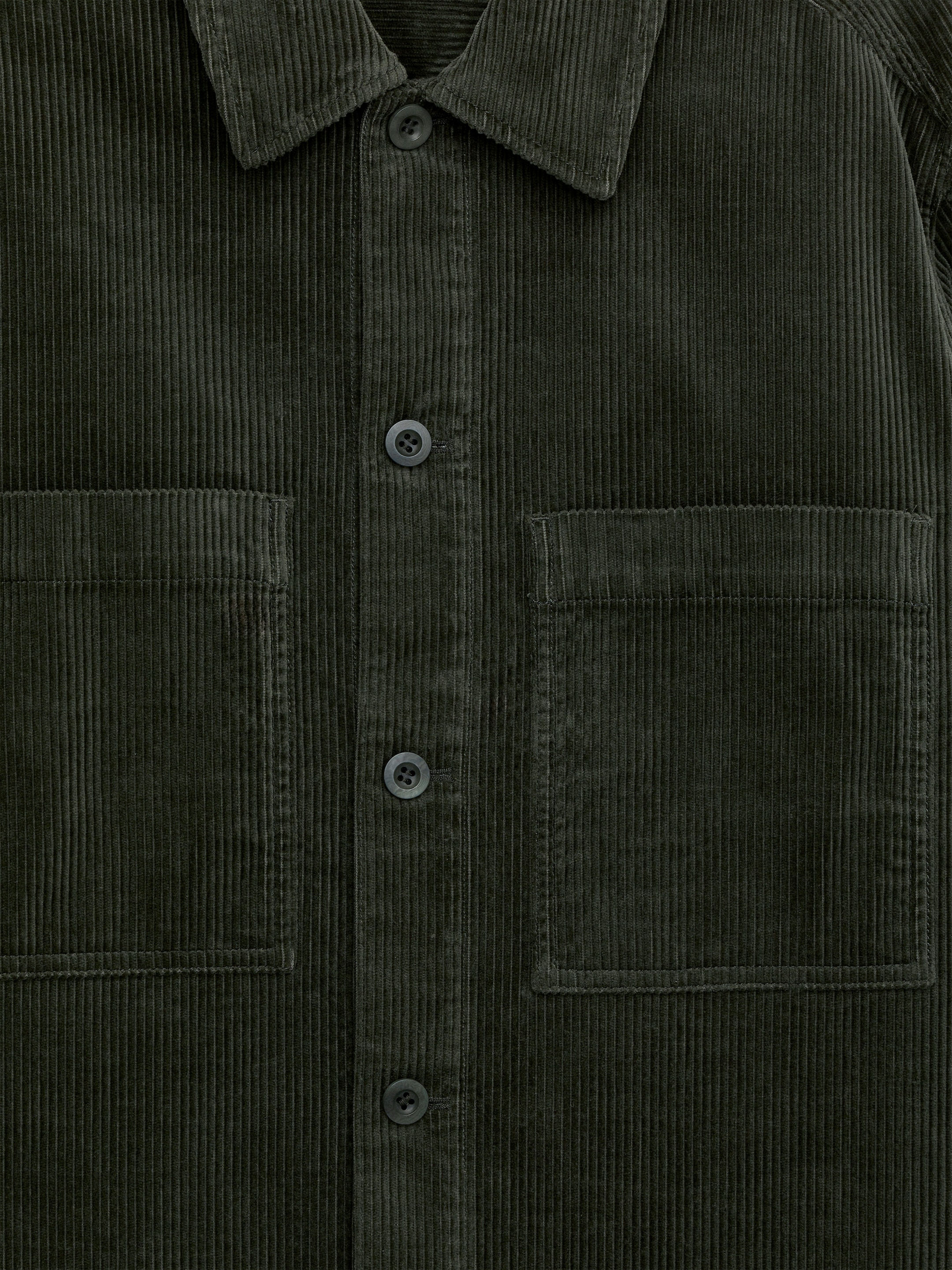 Surchemise en velours côtelé - Vert kaki - Regular fit - Homme - StillMedia/DescriptiveDetail - 1