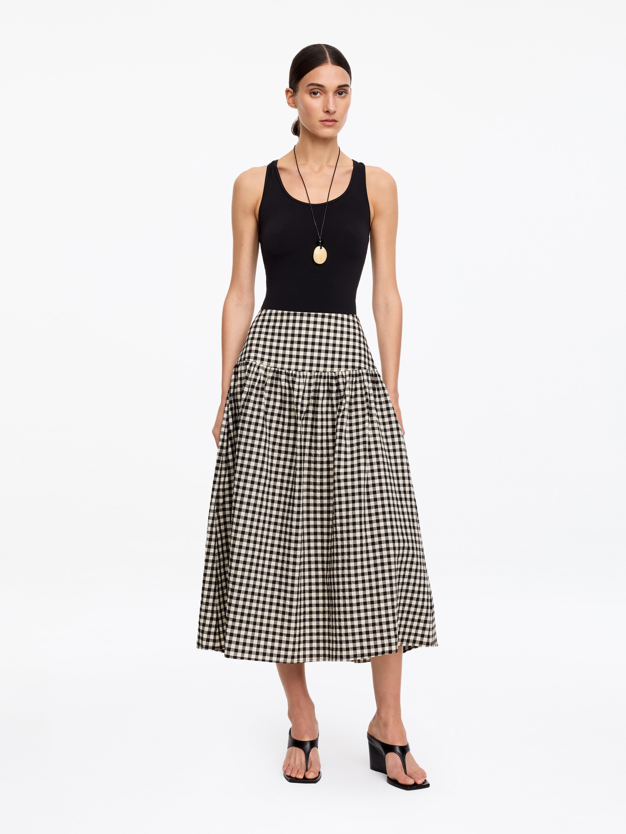 Seersucker Skirt-#98958f-19016