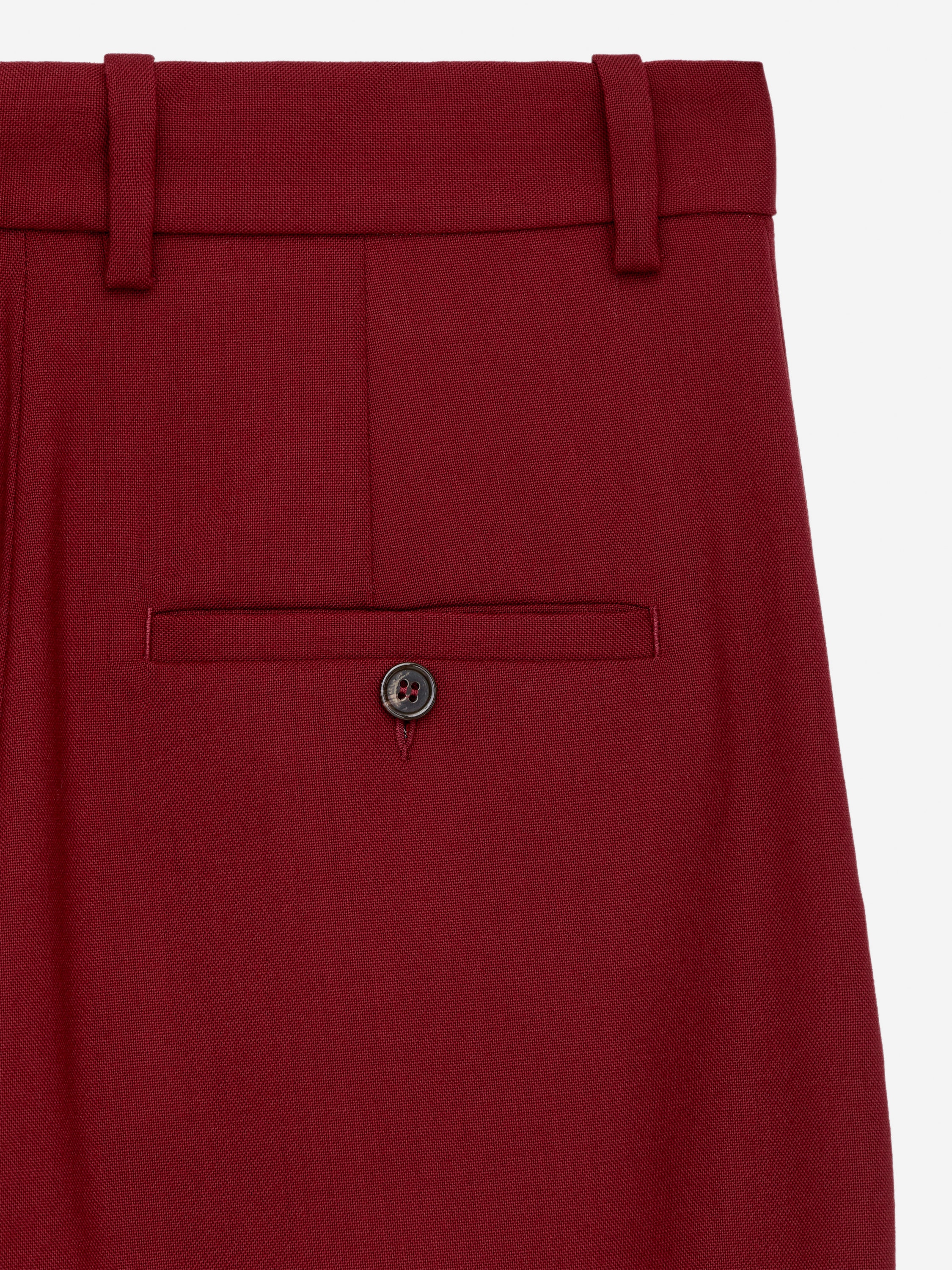 Pleated Wool Trousers - Dark Red - Relaxed fit - Women - StillMedia/DescriptiveDetail - 2