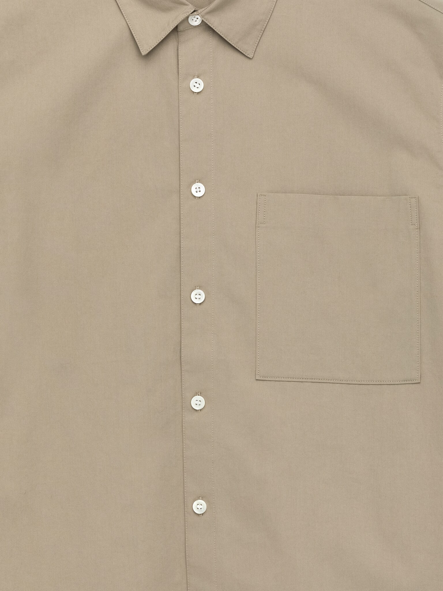 Chemise oversize en popeline - Taupe/Bleu - 4
