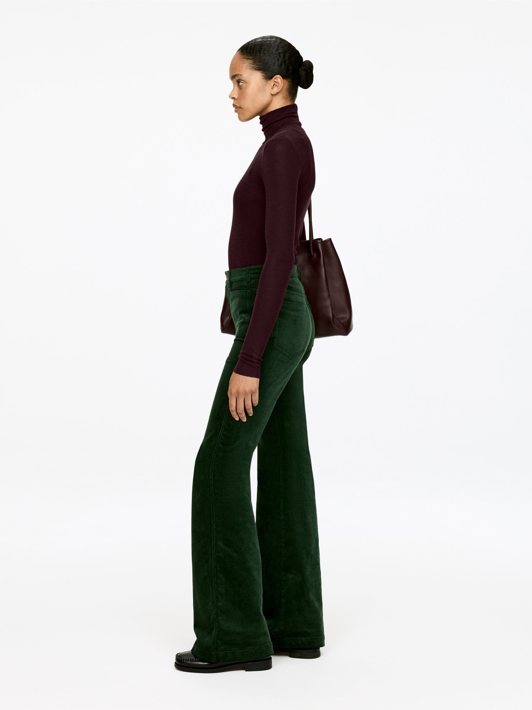 Roll-Neck Wool Top - Burgundy - Slim fit - Women - StillMedia/Lookbook - 2