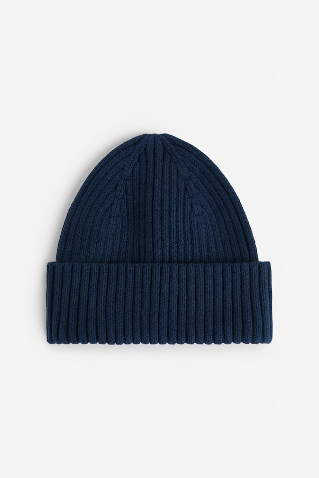 Rib-Knitted Beanie - Dark Blue/Bright Red/Blue/Lilac/Dark Brown/Green/Pink/Red/Lilac/Green - 1
