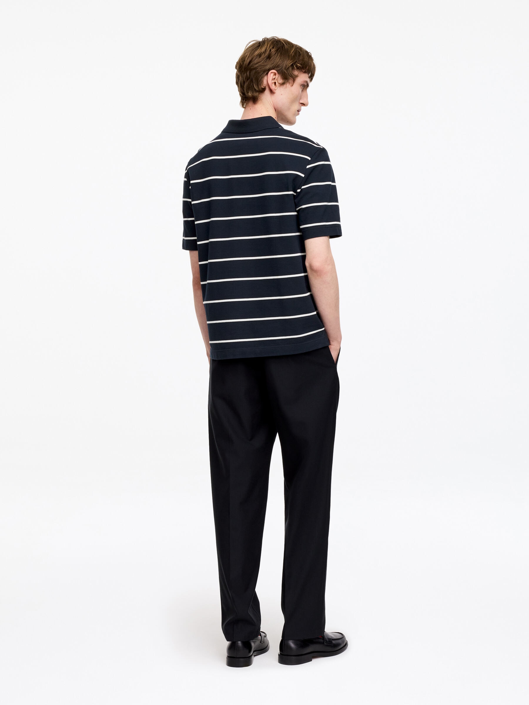 Piqué Polo Shirt - Dark Blue/Striped - Regular fit - Men - StillMedia/Lookbook - 6