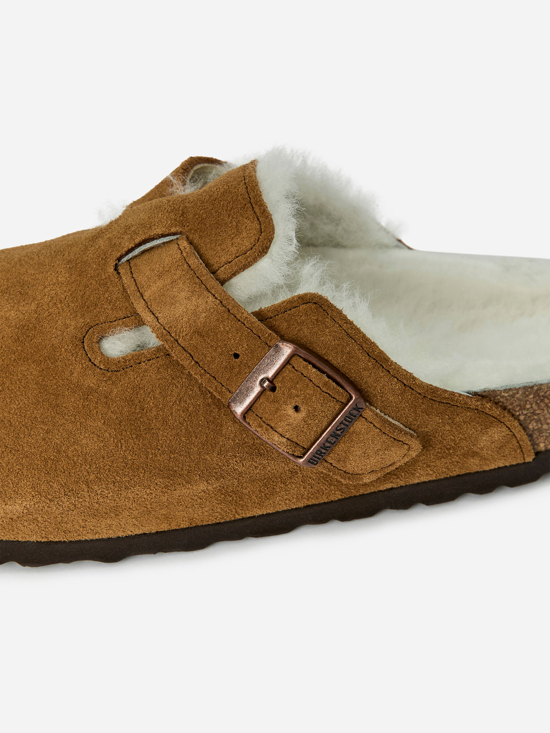 Birkenstock Boston Shearling Sandals - Brown - Women - StillMedia/DescriptiveDetail - 1