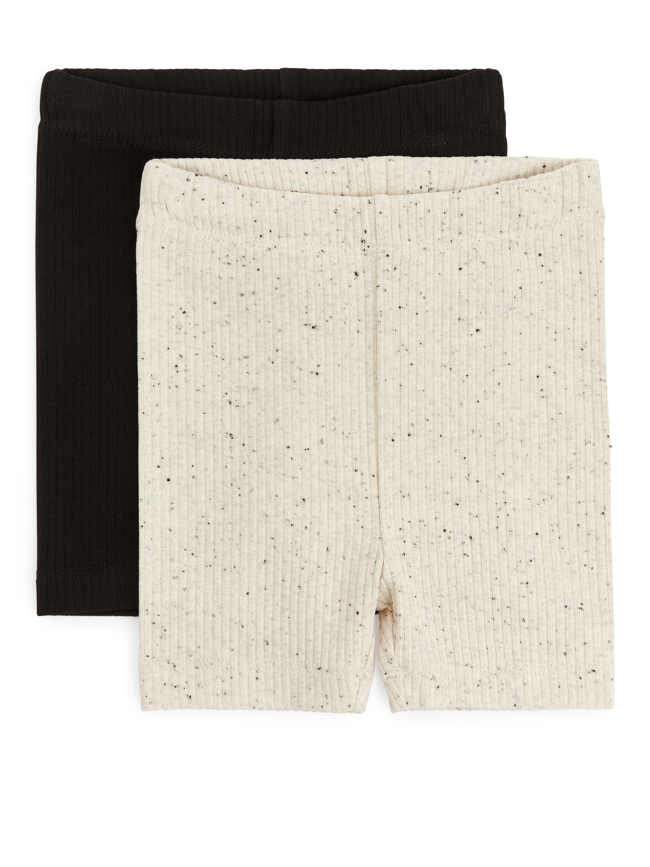 Se større billede: Cykelshorts i ribstrikket jersey, sæt med 2 stk. - Beige/mørkeblå - BØRN | H&M DK 1