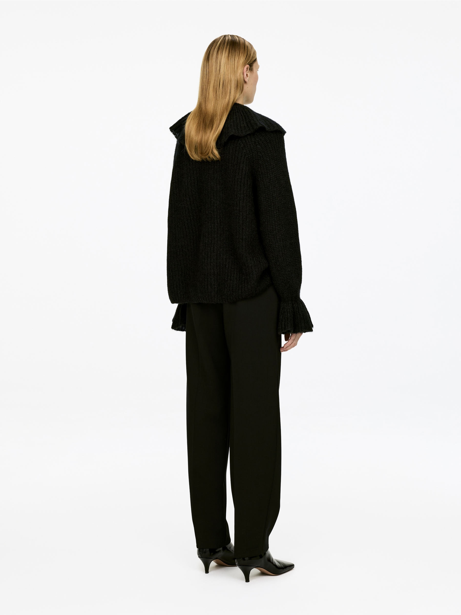 Volangtröja i en ull- och mohairblandning - Svart - Loose fit - Women - StillMedia/Lookbook - 3