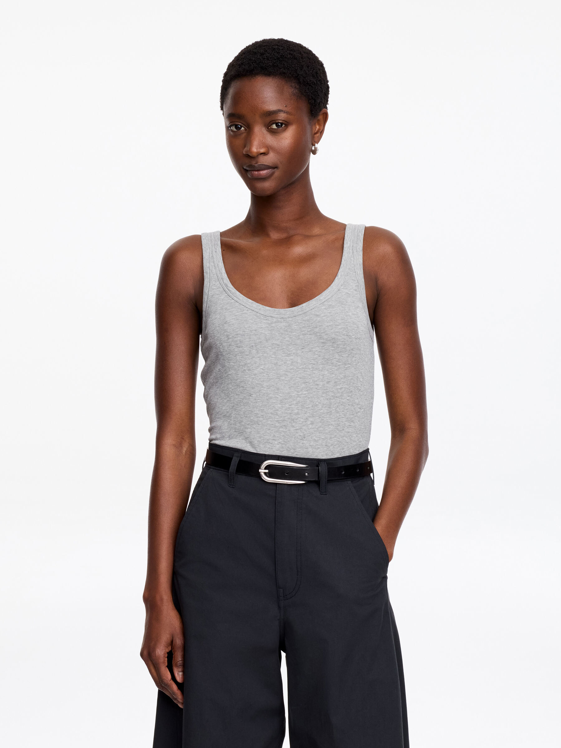 Scoop-Neck Tank Top-#8D8E91-19440