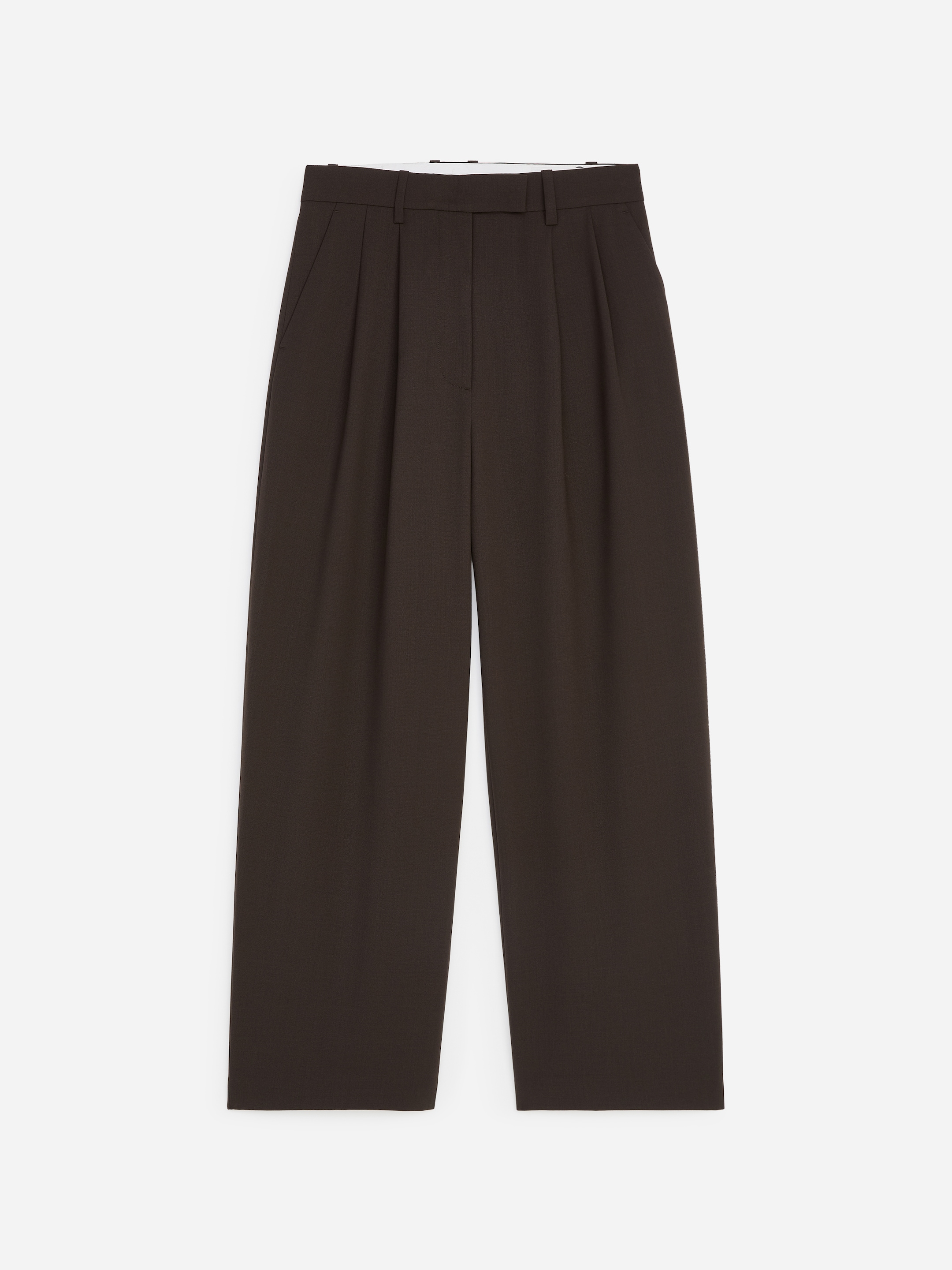 Tailored Wool-Blend Trousers - Brown - Relaxed fit - women - StillMedia/DescriptiveStillLife - 1