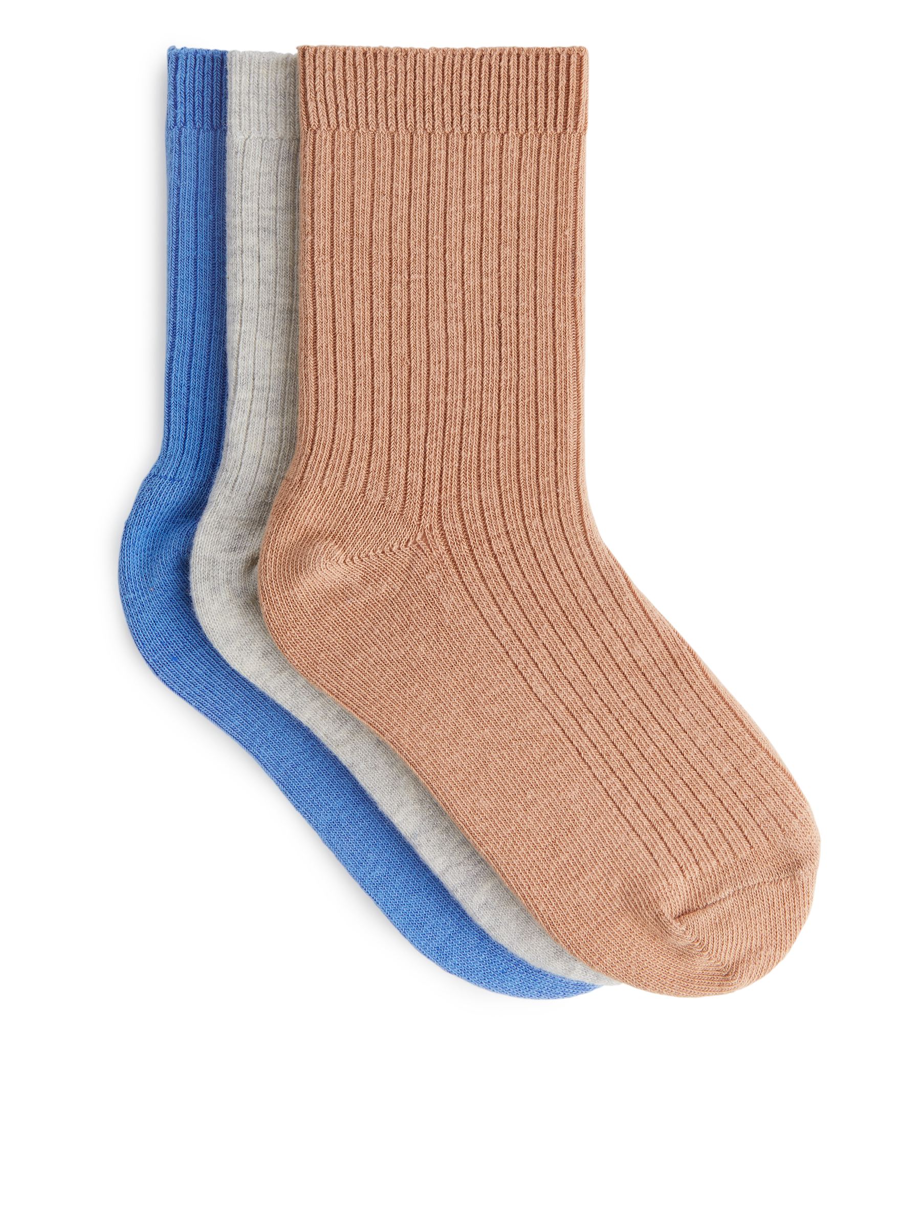 Rippstricksocken, 3 Paare - Blau/grau/beige - Regular Fit - Kinder - StillMedia/DescriptiveStillLife - 1