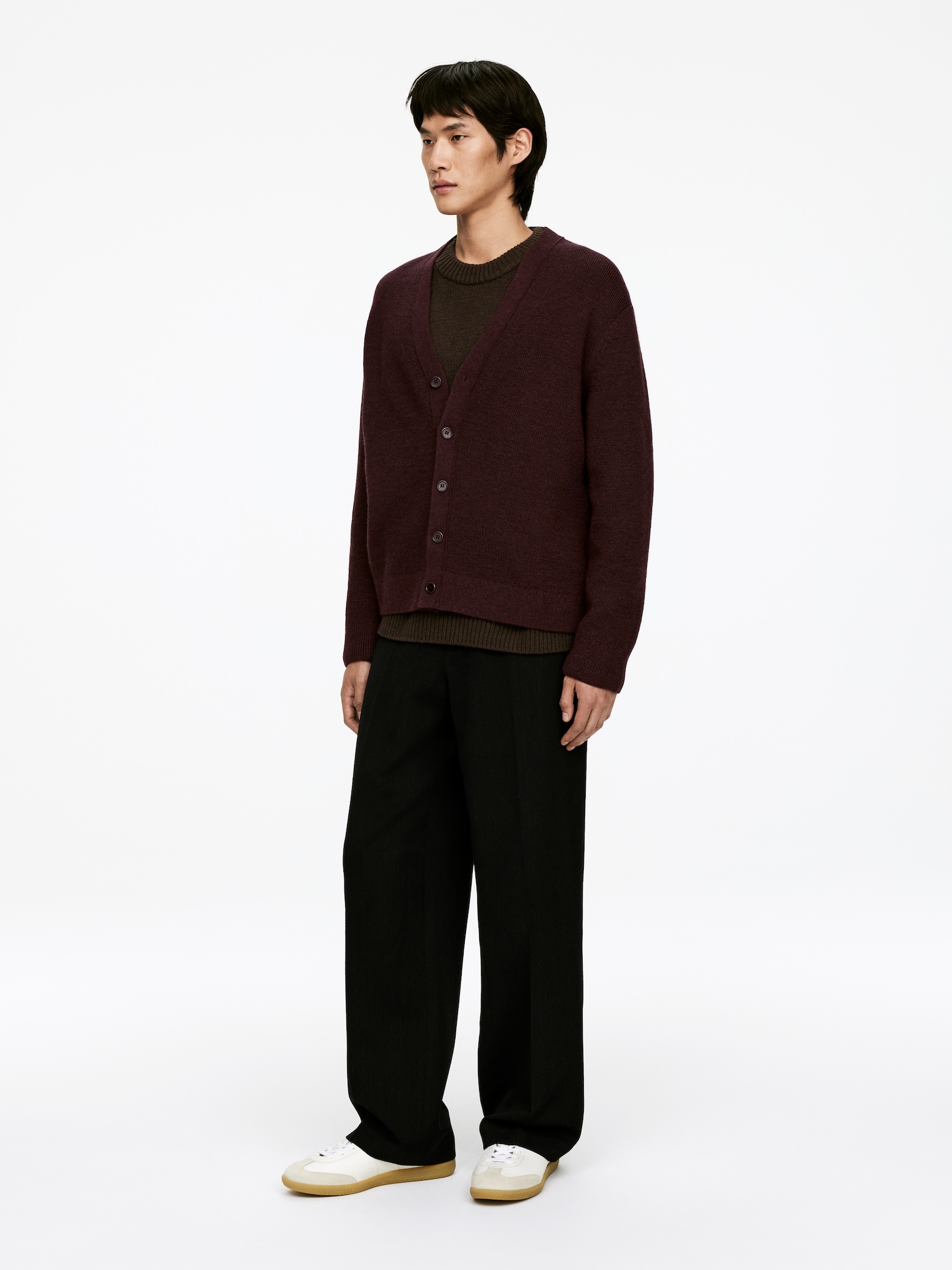 Gilet en laine - Bordeaux foncé - 4