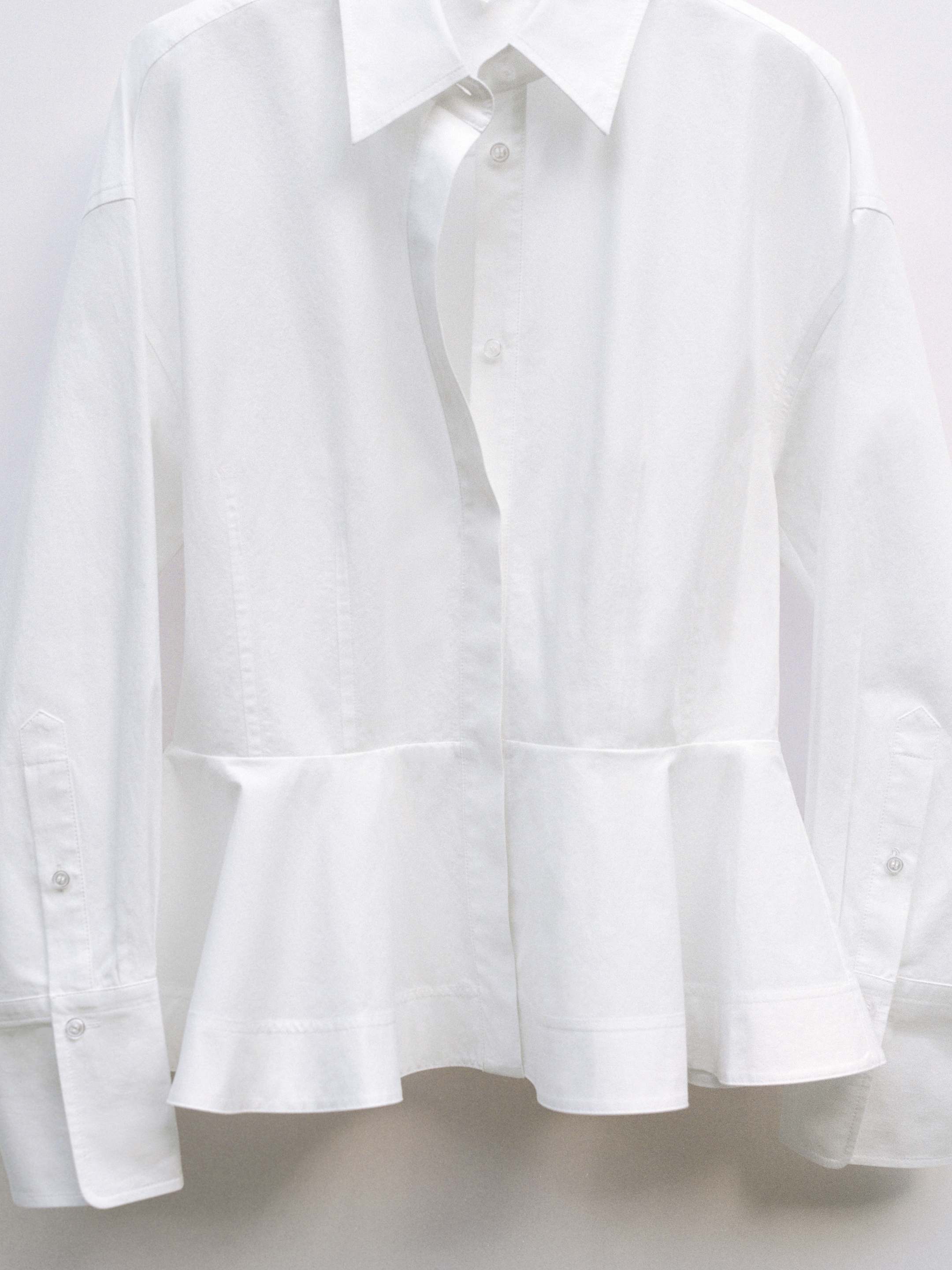 Camisa peplum de algodón - Blanco - Corte ajustado - women - StillMedia/Environmental - 1