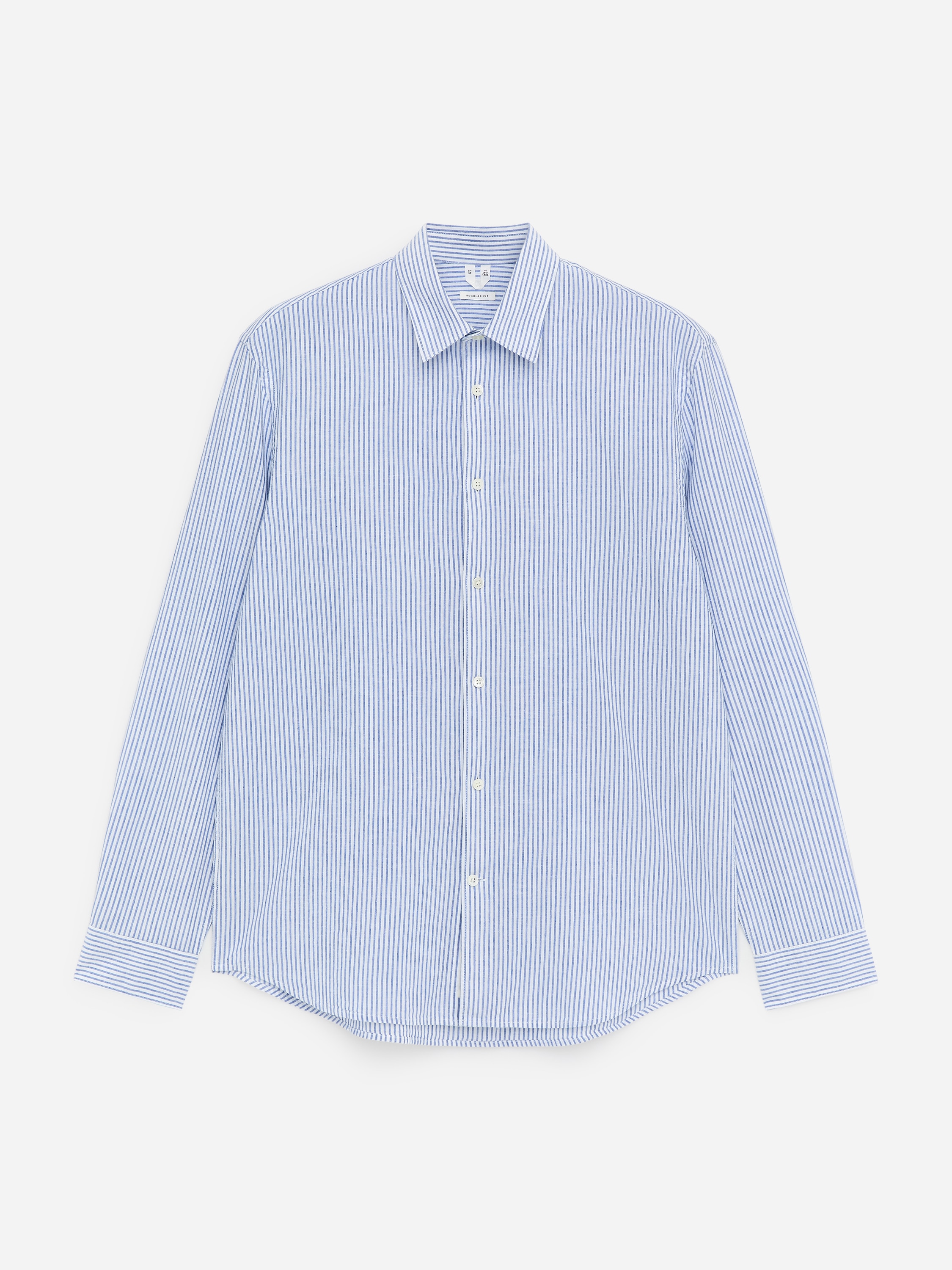 Overhemd van een katoenmix-Blauw/wit