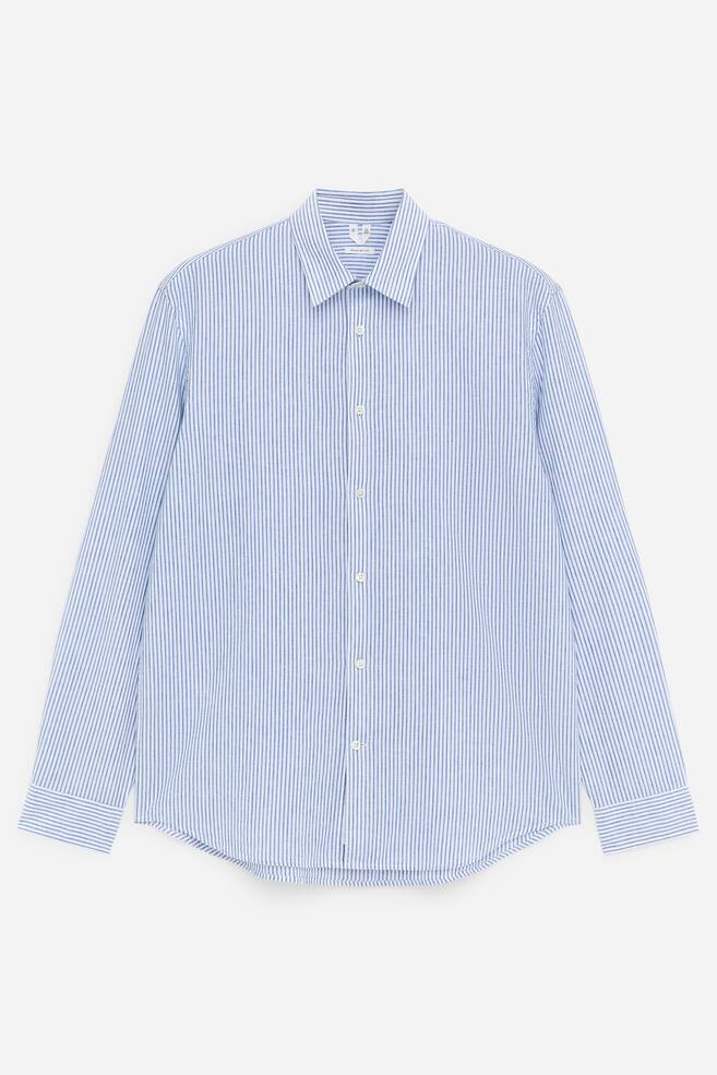 Cotton Blend Shirt - Blue/White/Brown/White - 1