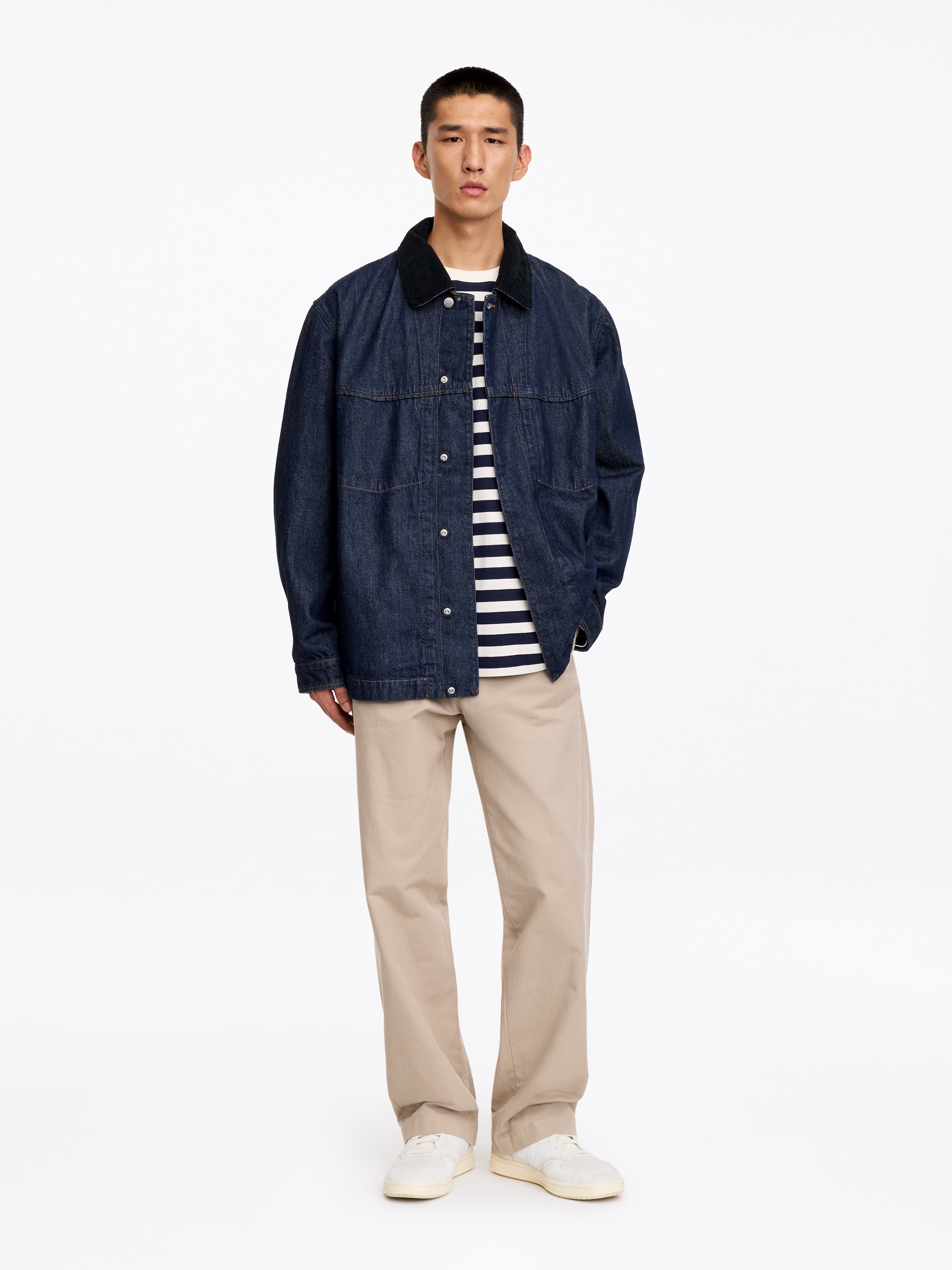 Chaqueta denim estilo ferroviario-Blue-20750