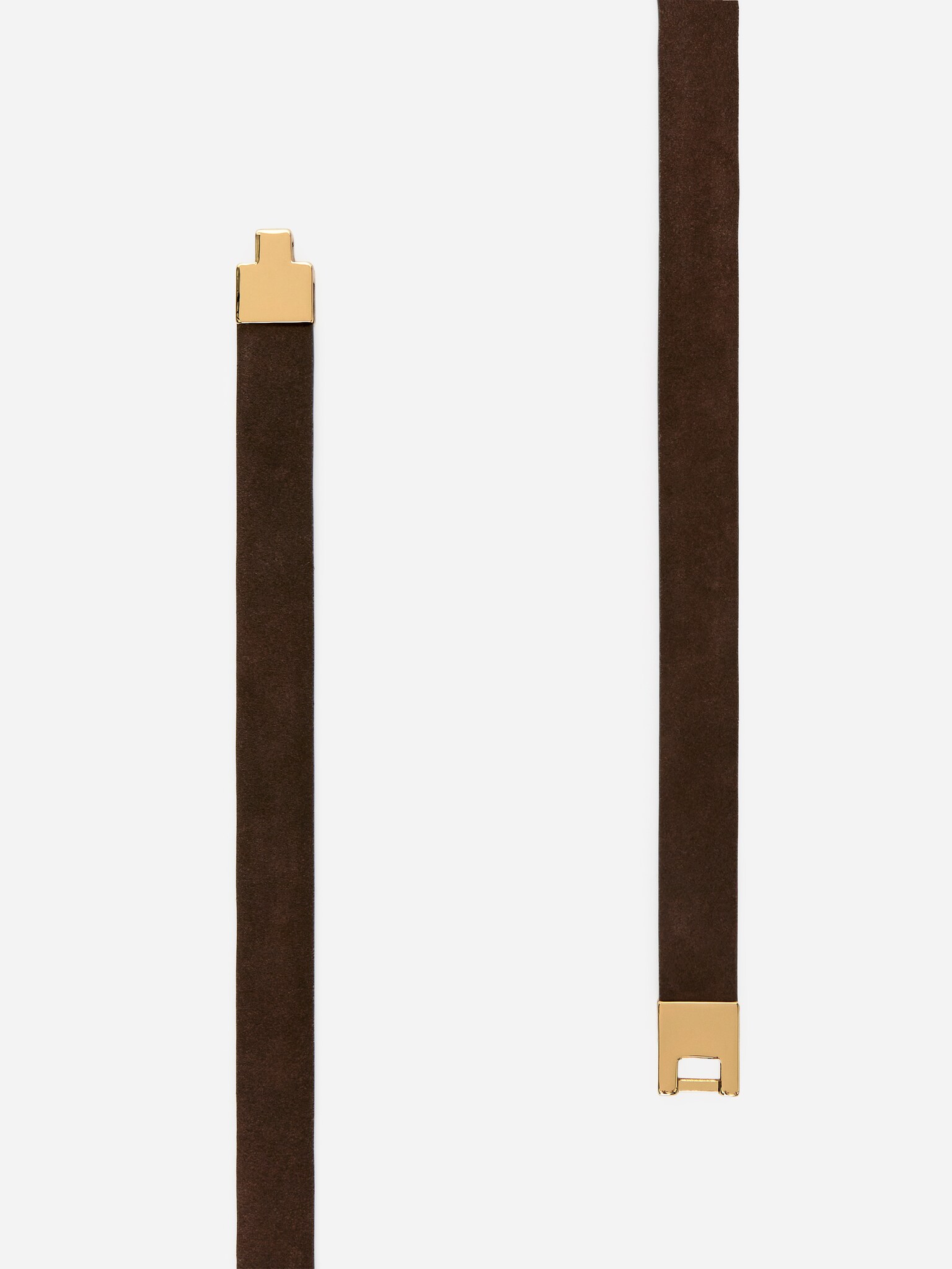 Buckle Suede Belt - Dark Brown - 2