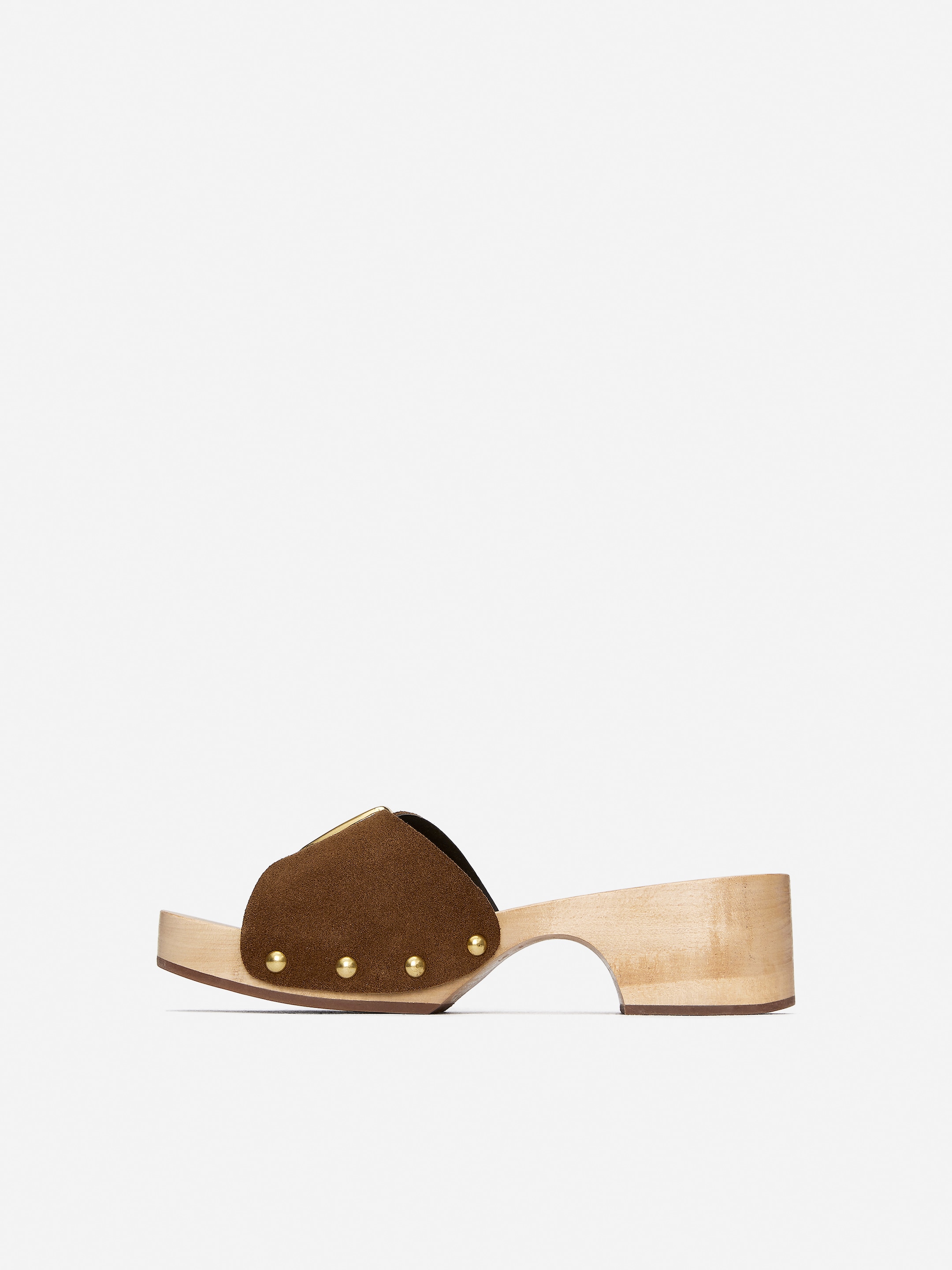 Zobrazit větší obrázek: Semišové dřeváky - Brown/Beige - ŽENY | H&M CZ 5