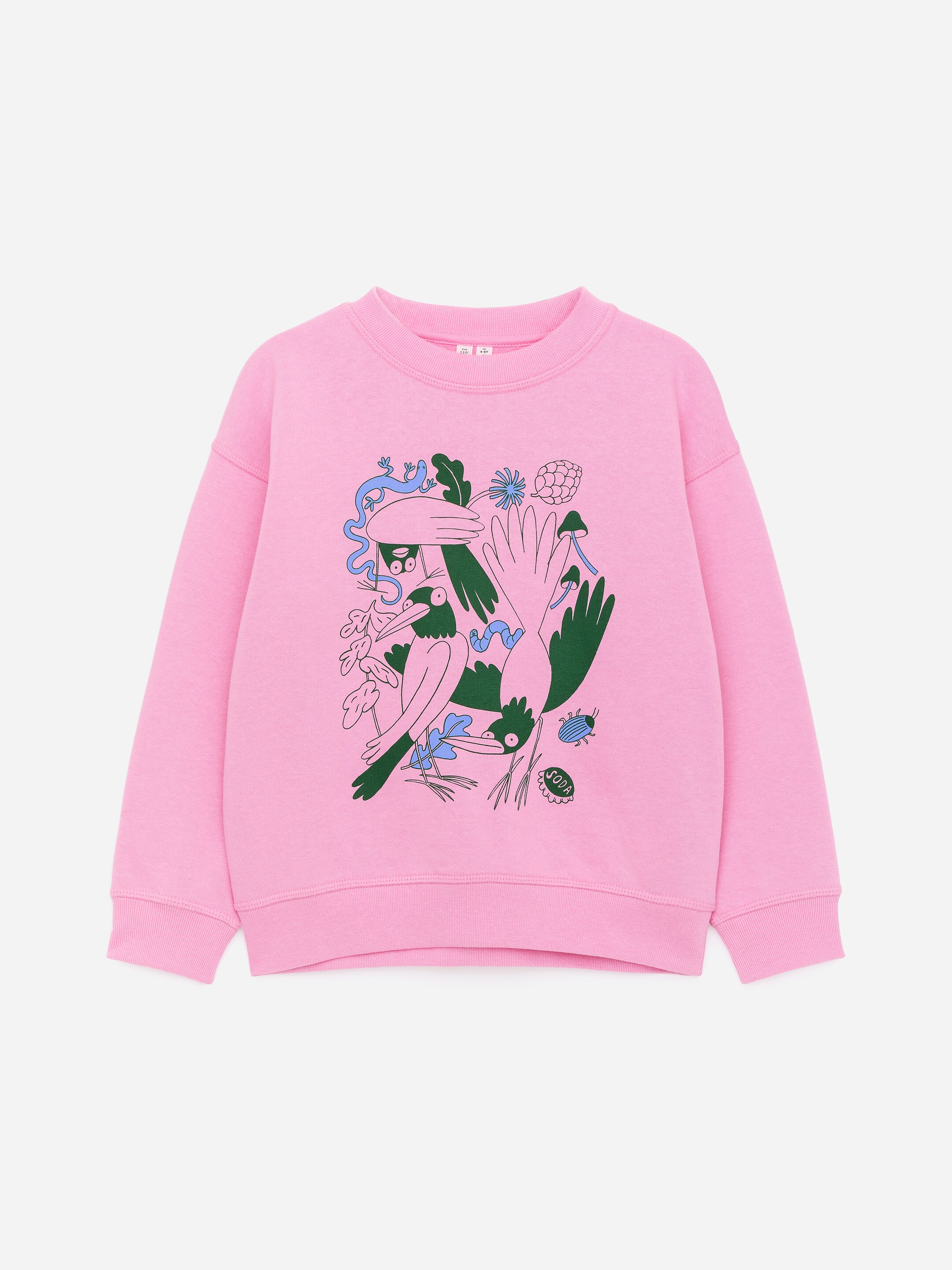 Zobraziť väčší obrázok: Voľná mikina - Ružová/Vtáky - DETI | H&M SK 1